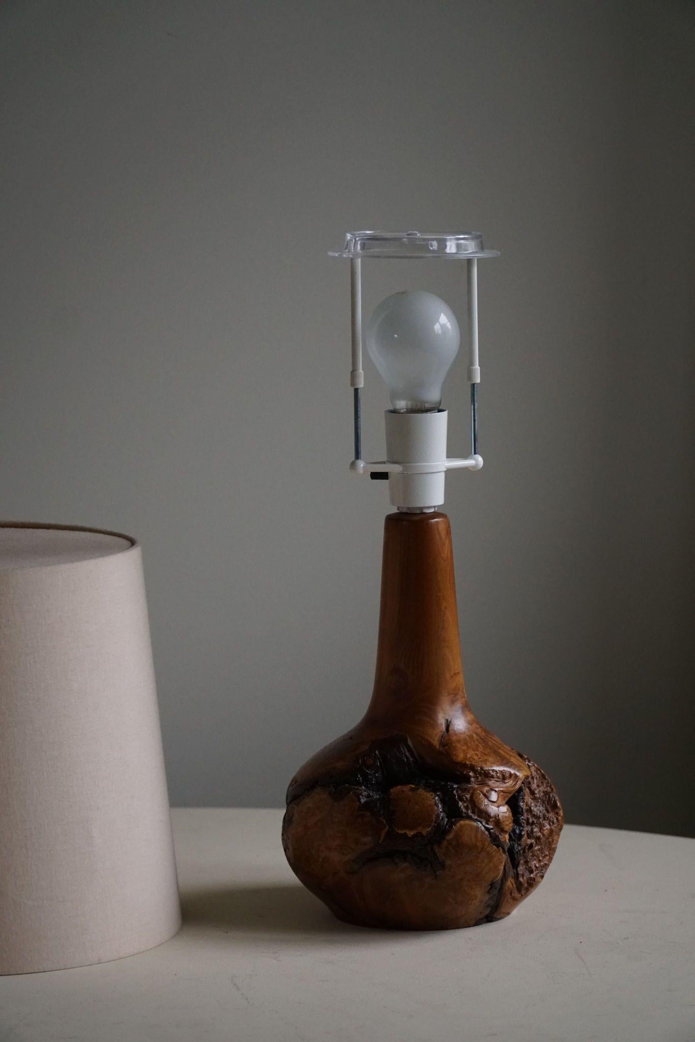 Mid Century Scandinavian Modern Organic Table Lamp in Solid Birch Root, 1960s For Sale 5
