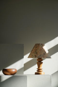Midcentury Scandinavian Modern Organic Table Lamp in Solid Oak, 1960s