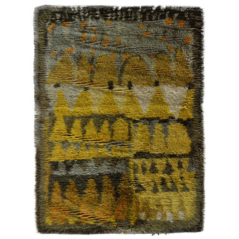 Norwegian Rya Rug Midcentury Scandinavian Modern Rya Rug at 1stDibs