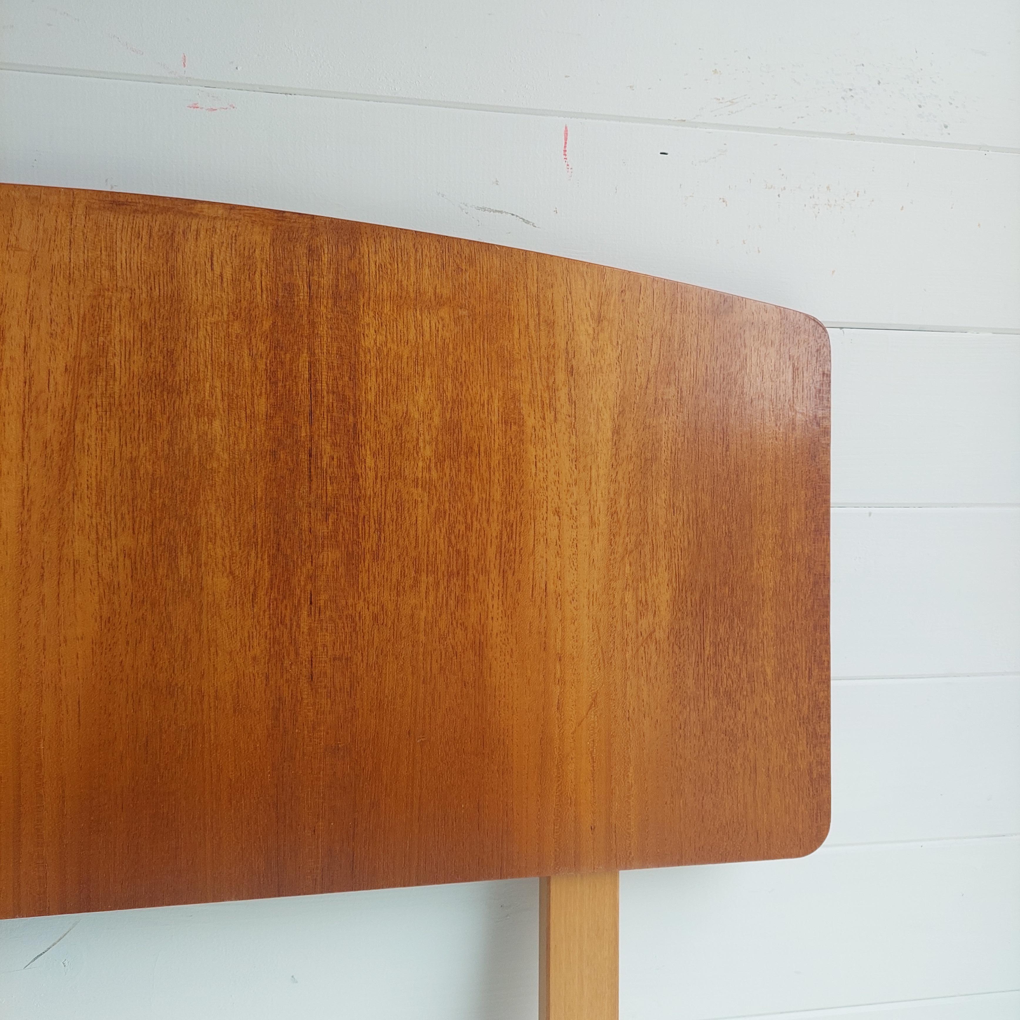 mid century Scandinavian modern single Teak headboard, 1970s For Sale 1