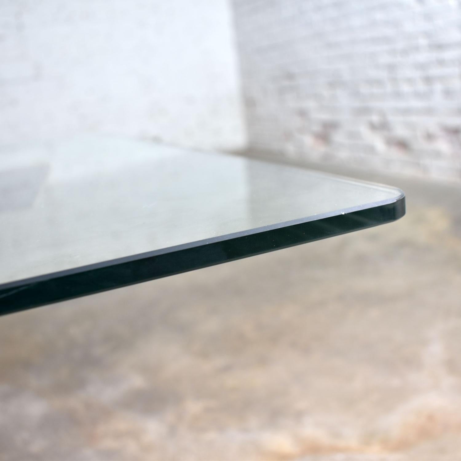 Midcentury Scandinavian Modern Square Teak Chrome and Glass Side Table 8