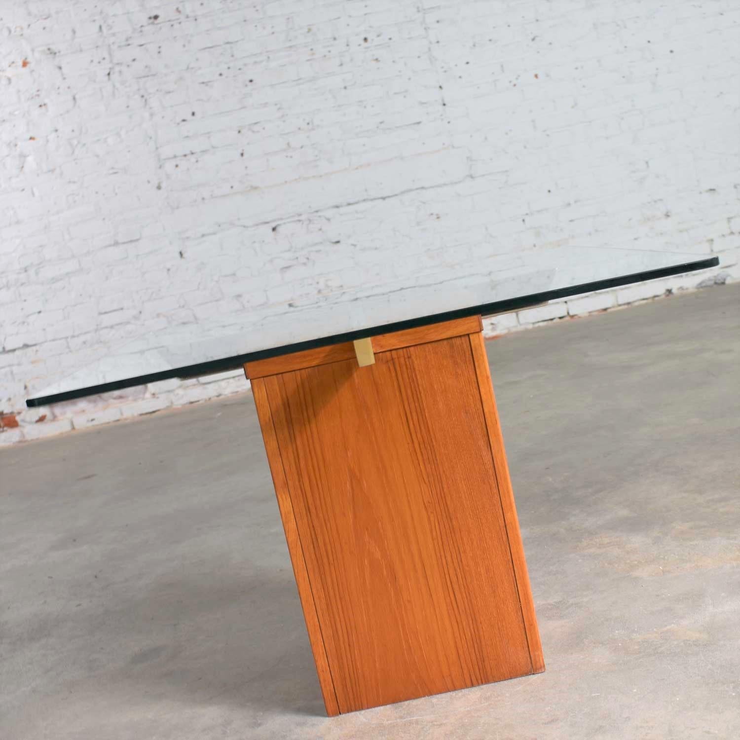 Midcentury Scandinavian Modern Square Teak Chrome and Glass Side Table 2