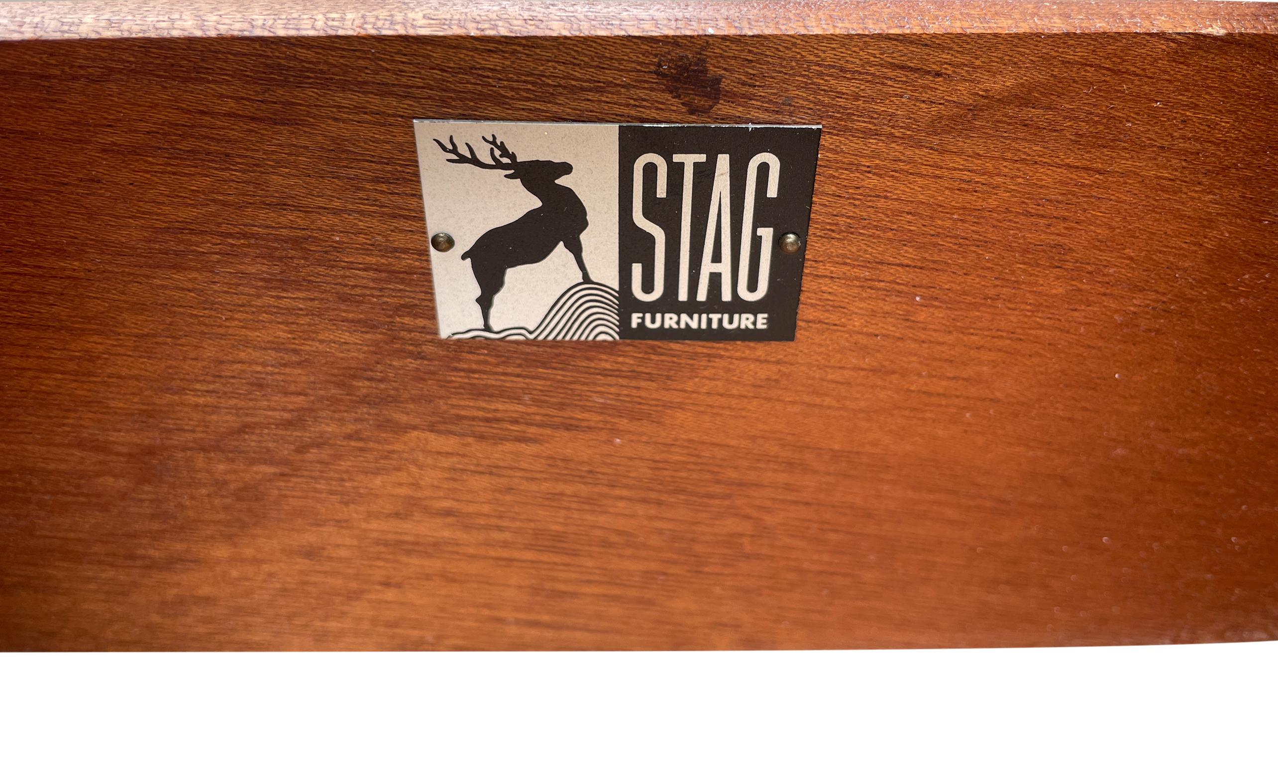 Mid Century Scandinavian Modern Stag Teak Low 8 Drawer Dresser 2
