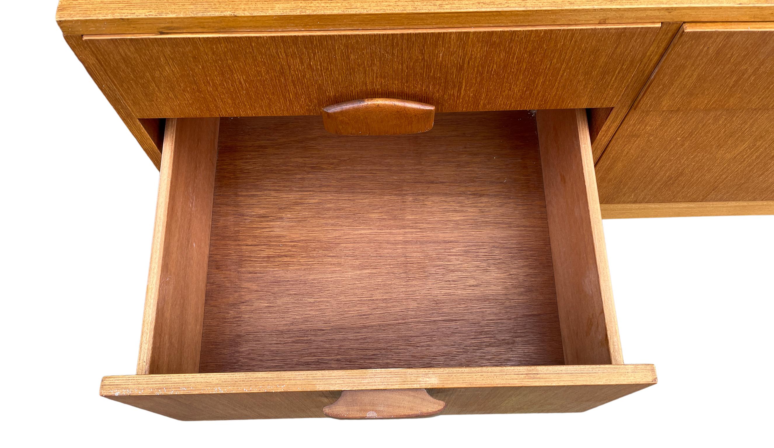 Woodwork Mid Century Scandinavian Modern Teak Low 6 Drawer Credenza Dresser