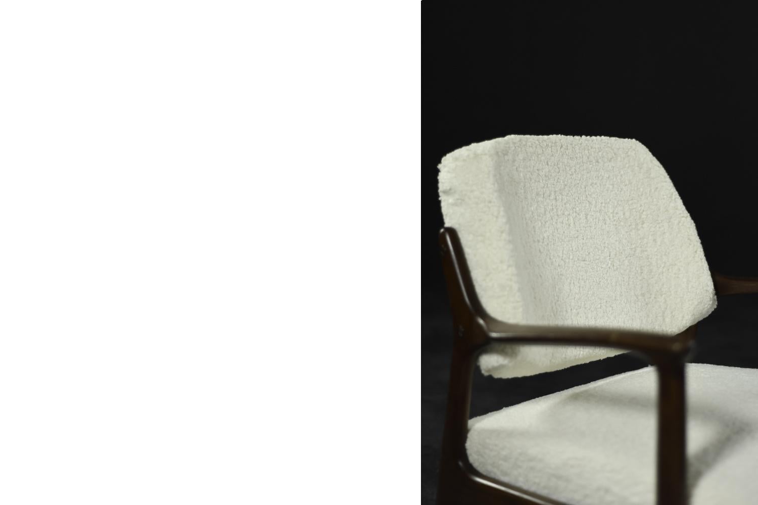 Mid-Century Scandinavian Modern Teak White Lounge Chair Domus by Inge Andersson For Sale 4