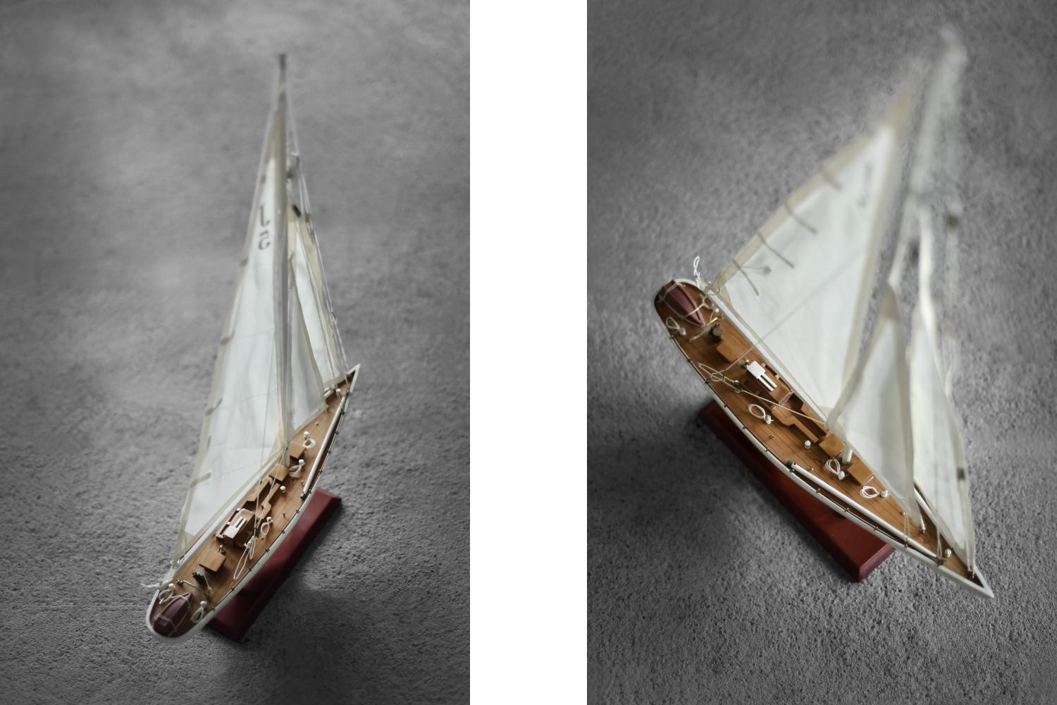 Mid-Century Scandinavian Modern Wooden J-Class Ranger J5 Yacht Model, 1960s For Sale 4
