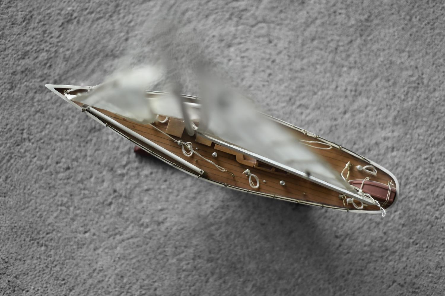 Mid-Century Scandinavian Modern Wooden J-Class Ranger J5 Yacht Model, 1960s For Sale 5