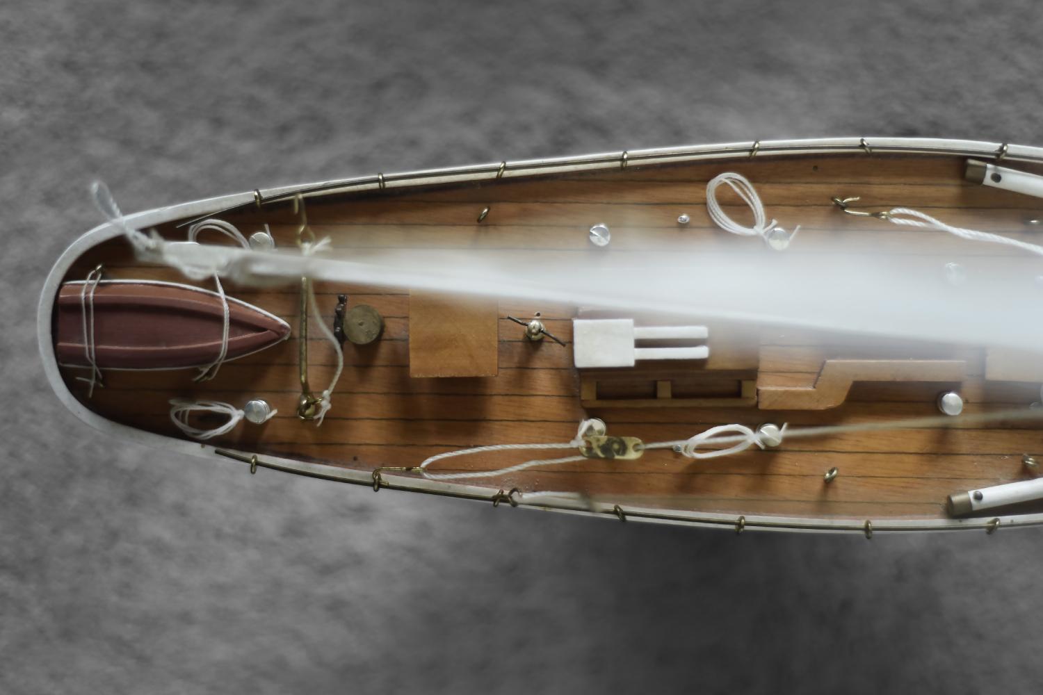 Mid-Century Scandinavian Modern Wooden J-Class Ranger J5 Yacht Model, 1960s For Sale 7