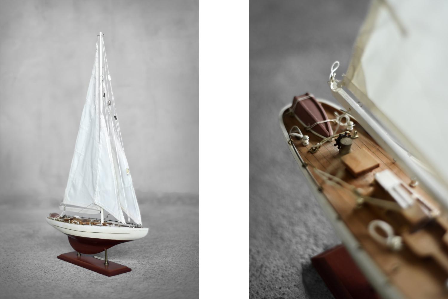 Mid-Century Scandinavian Modern Wooden J-Class Ranger J5 Yacht Model, 1960s For Sale 1