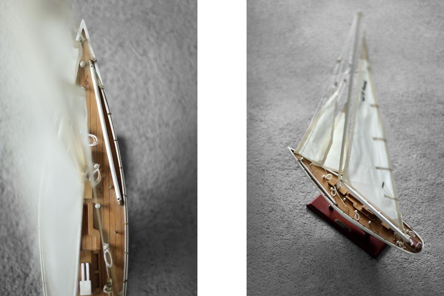 Mid-Century Scandinavian Modern Wooden J-Class Ranger J5 Yacht Model, 1960s For Sale 2