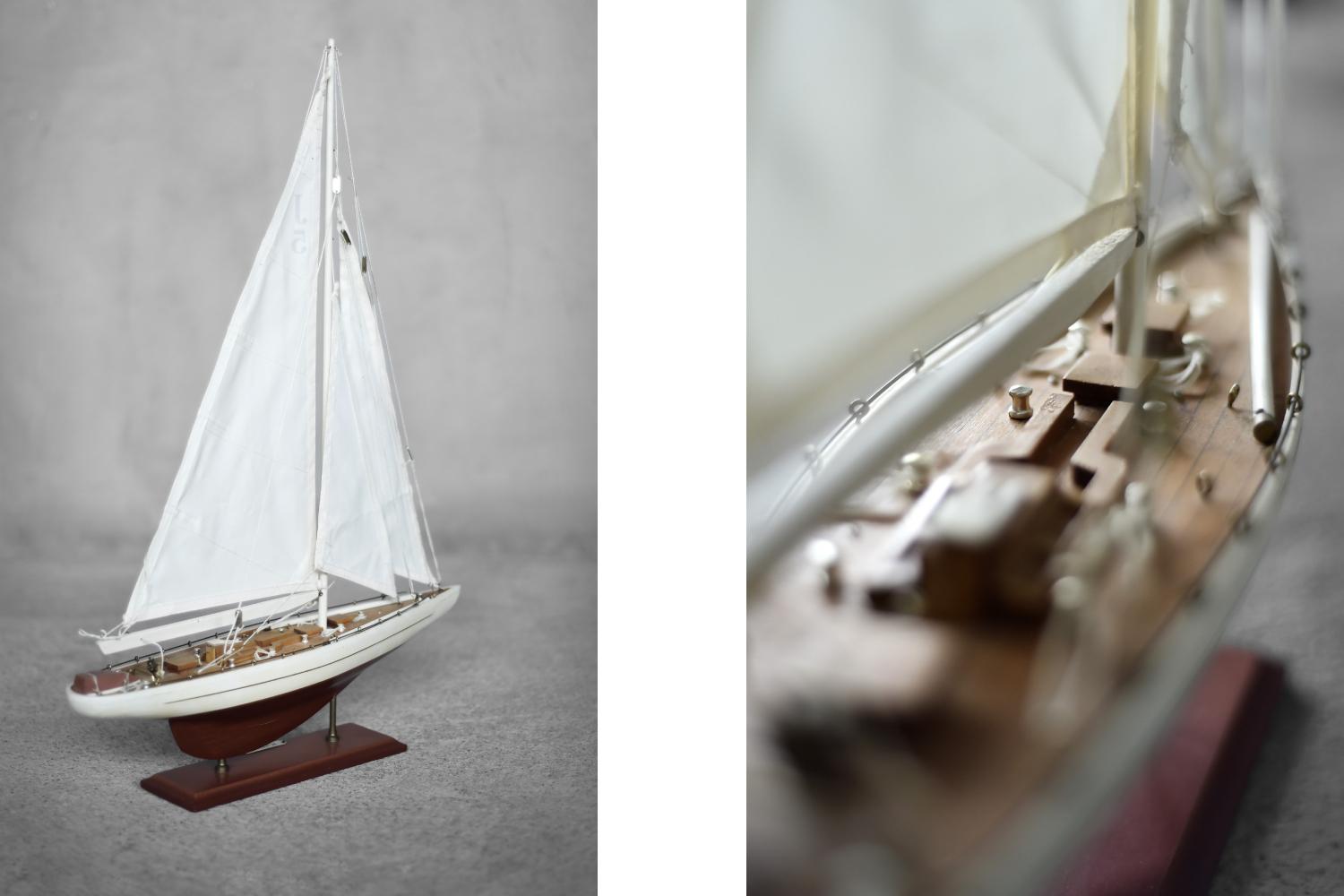Mid-Century Scandinavian Modern Wooden J-Class Ranger J5 Yacht Model, 1960s For Sale 3