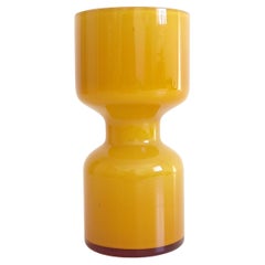 Mid-Century Scandinavian Modern Yellow Glass Vase by Alsterfors, Sweden, 1960s