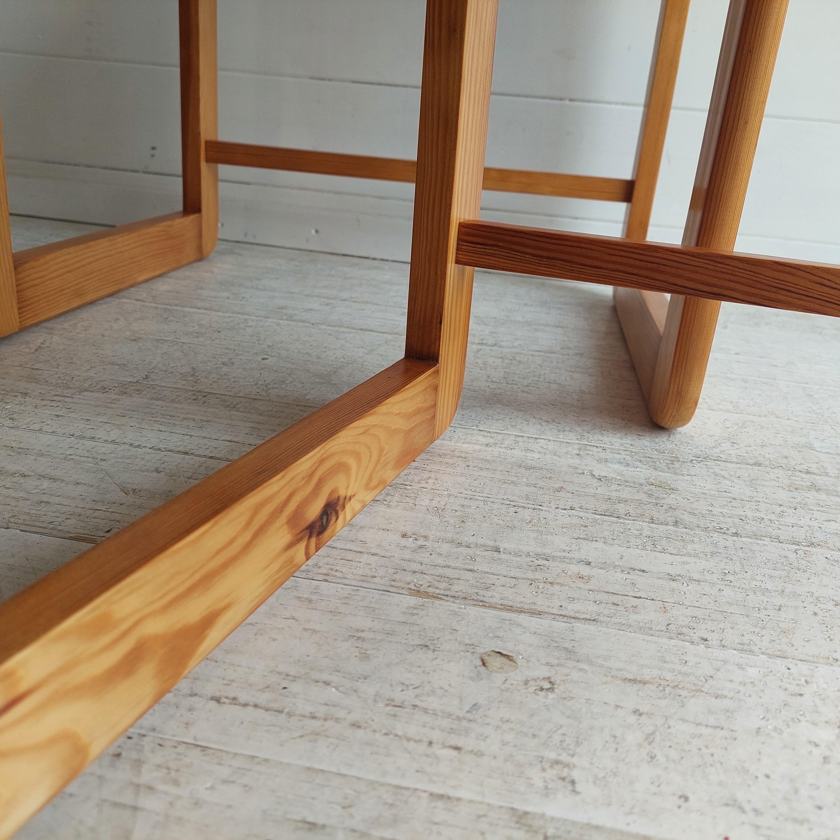 Mid Century Scandinavian Nest Of Tables In Pine From The 70s 13