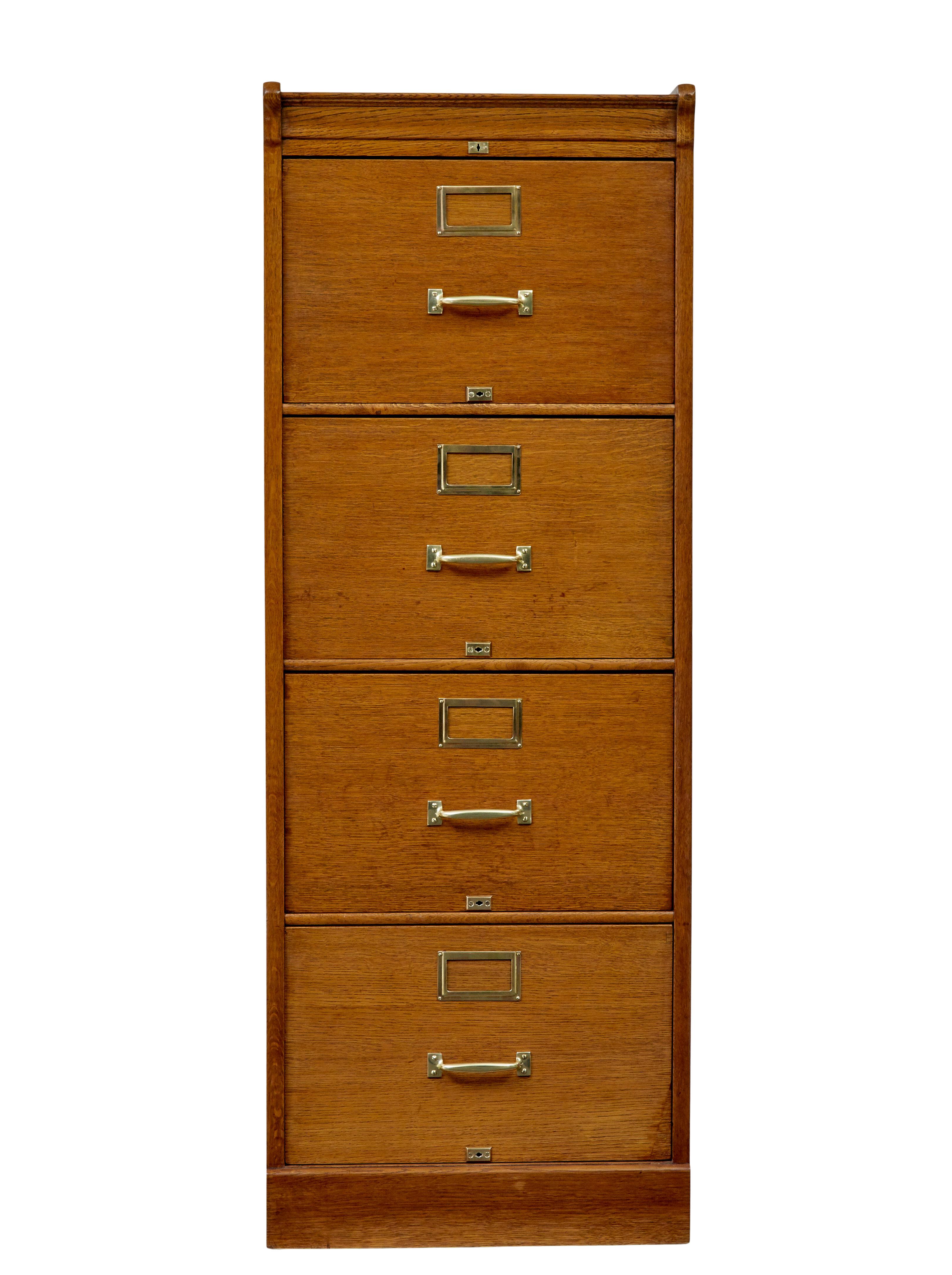 Edwardian Mid century Scandinavian oak filing cabinet