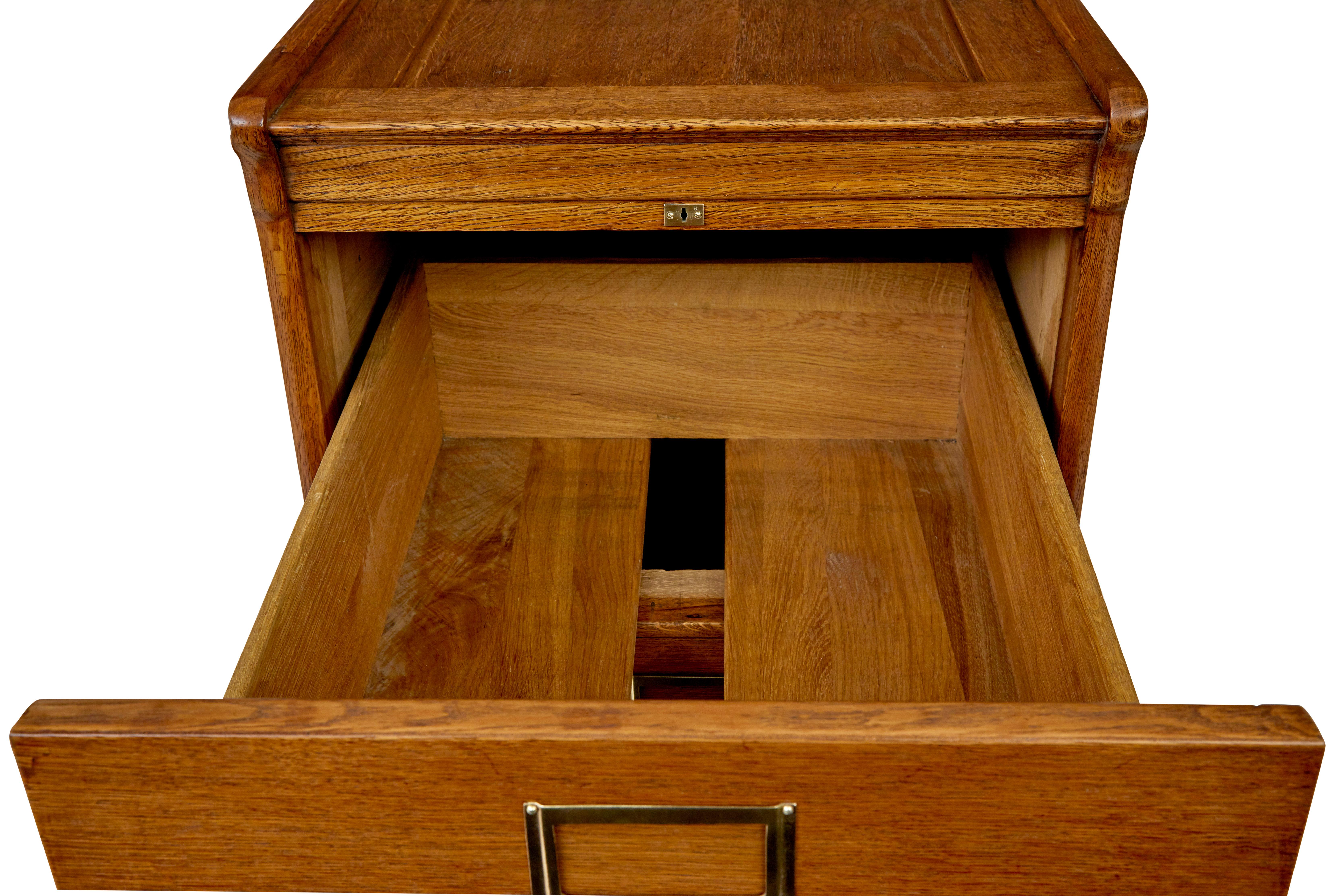 Mid century Scandinavian oak filing cabinet 1