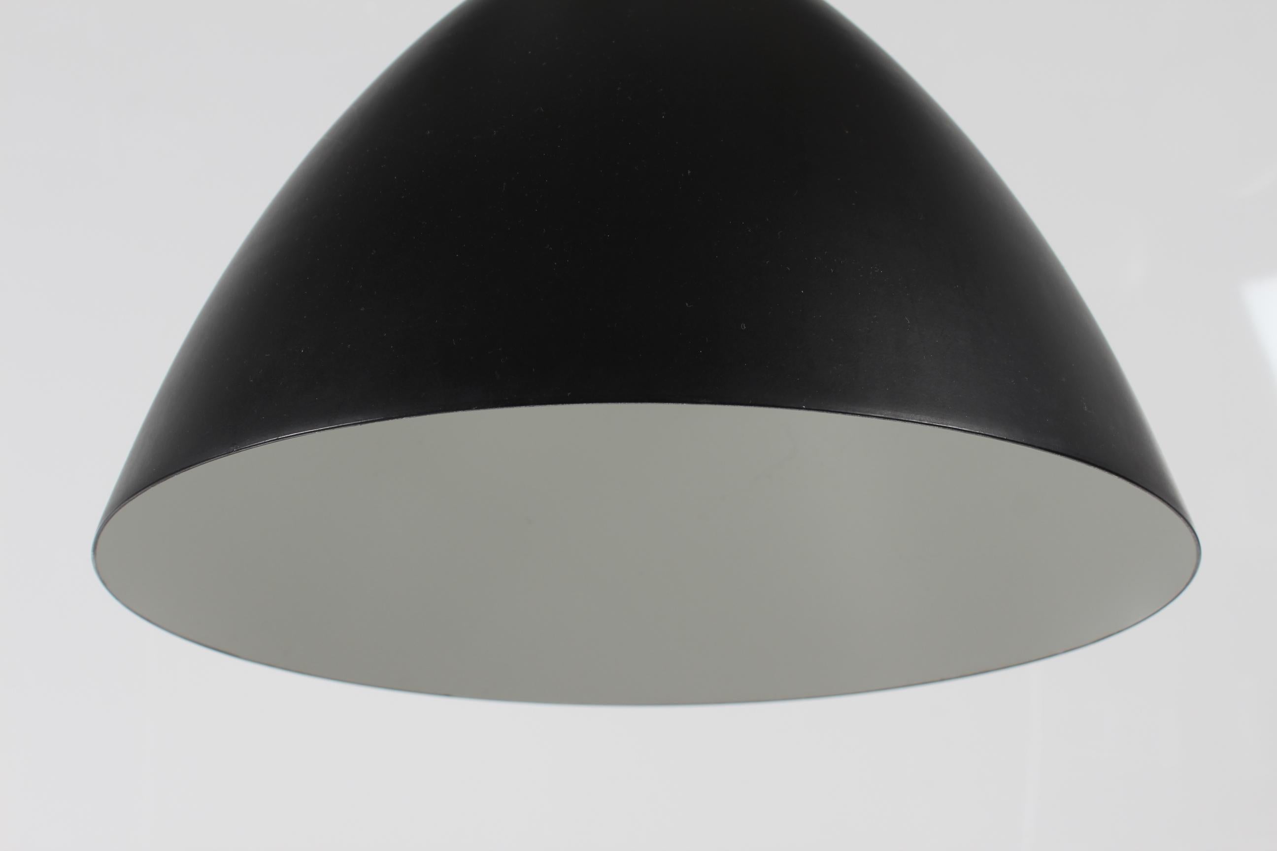 Mid-century Scandinavian Pendant Black Metal Bell Shape with Soft Curves, 1960s In Good Condition For Sale In Aarhus C, DK