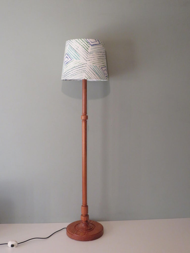 Mid Century Scandinavian Pine Floor Lamp with Bespoke Lampshade For ...