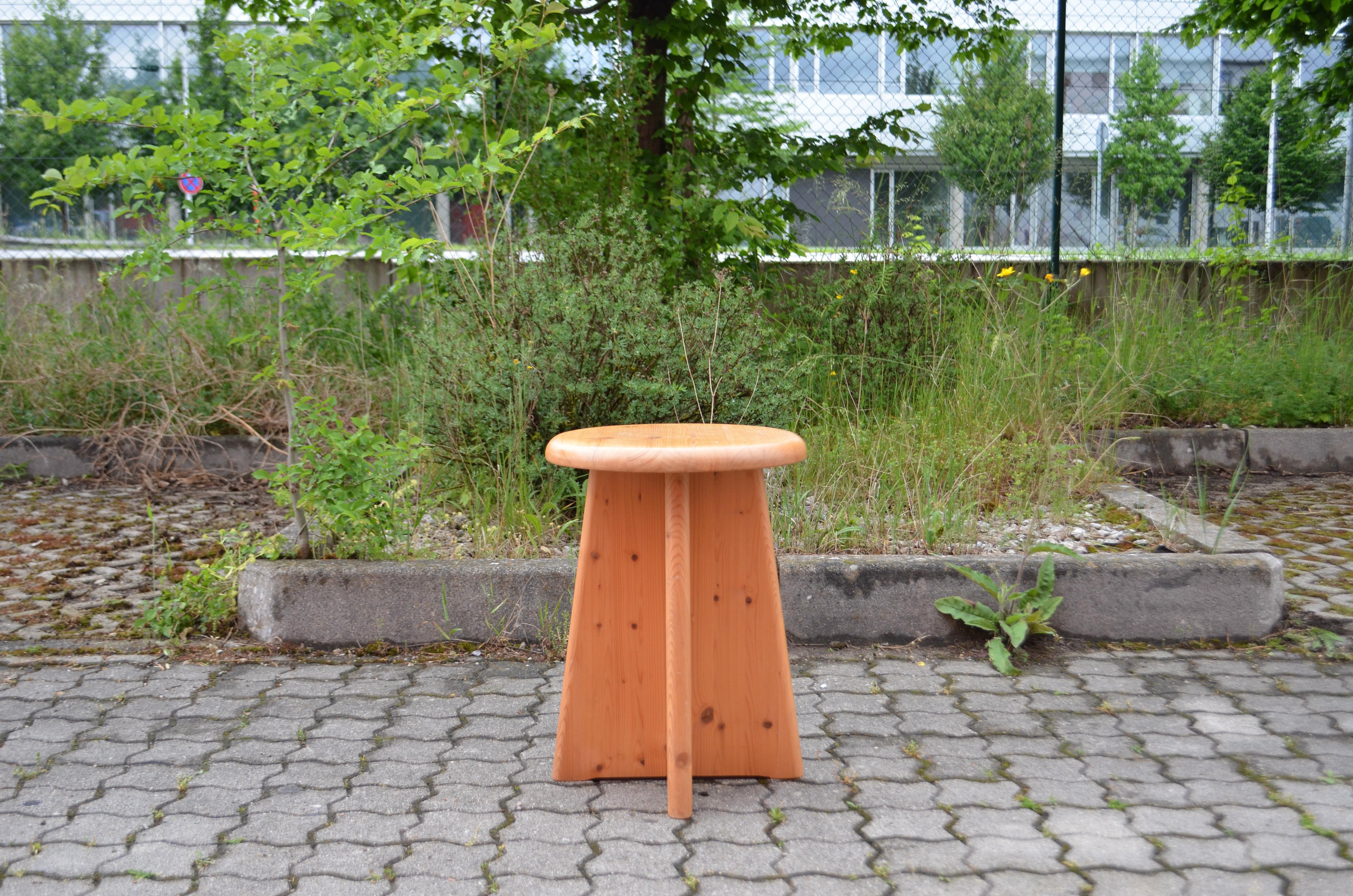 Danish Mid Century Scandinavian Pine Minimalist Architect Stool 1/6 For Sale