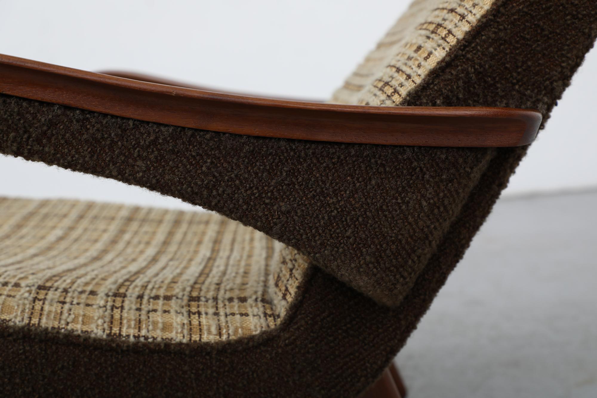 Mid-Century Scandinavian Plaid Armchair with Original Upholstery 5