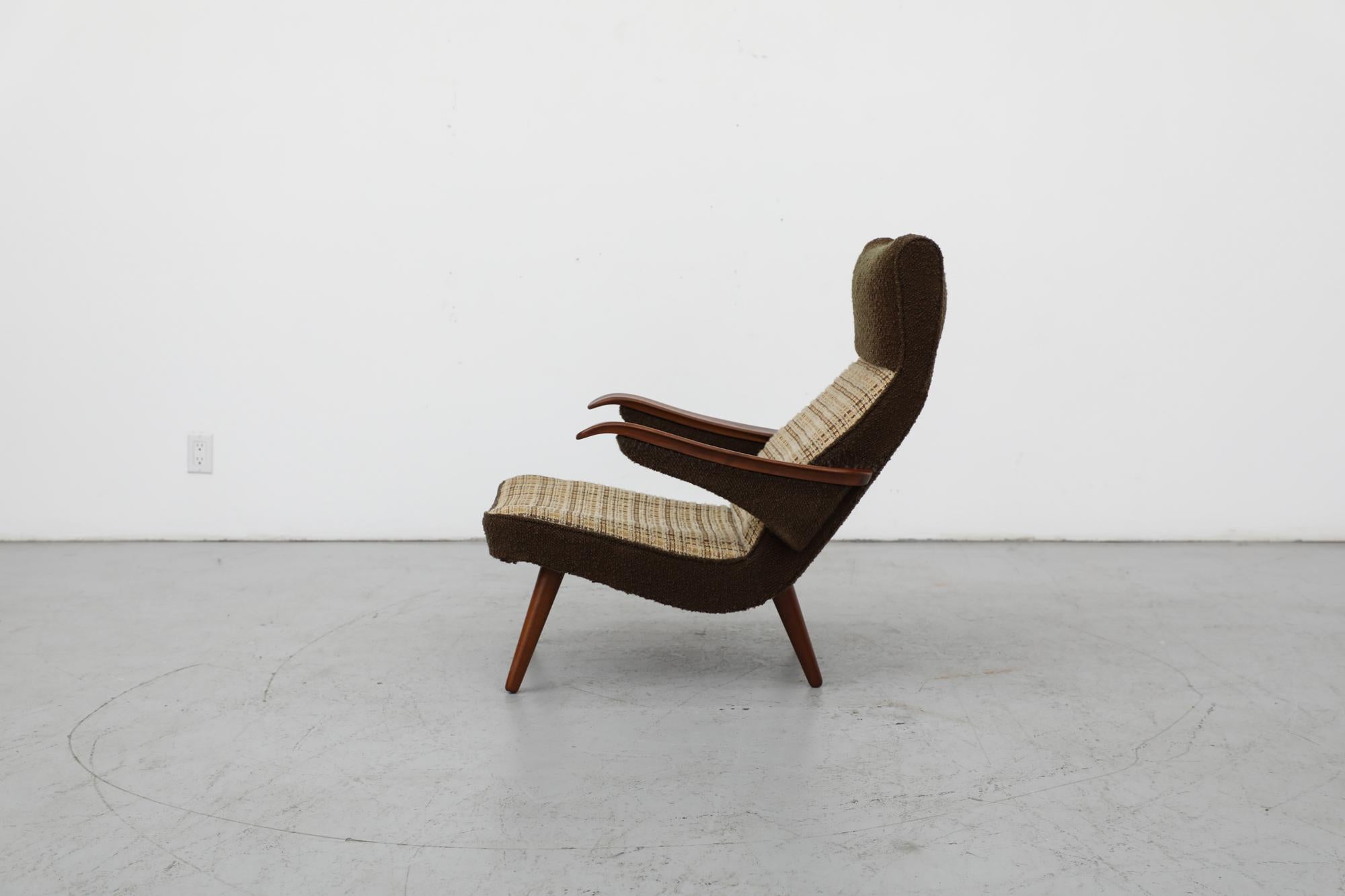 Mid-Century Modern Mid-Century Scandinavian Plaid Armchair with Original Upholstery