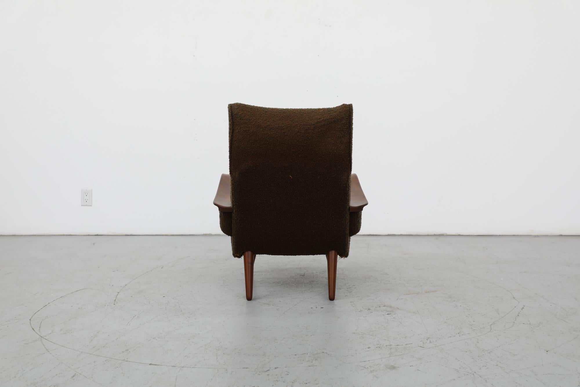 Mid-20th Century Mid-Century Scandinavian Plaid Armchair with Original Upholstery