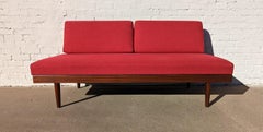 Mid Century Scandinavian Red Sleeper Sectional