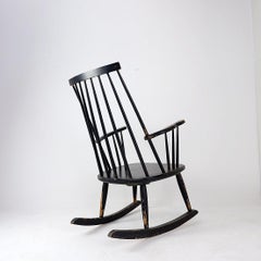 Mid-Century Scandinavian Rocking Chair, Wood, Modern Design, 1960s