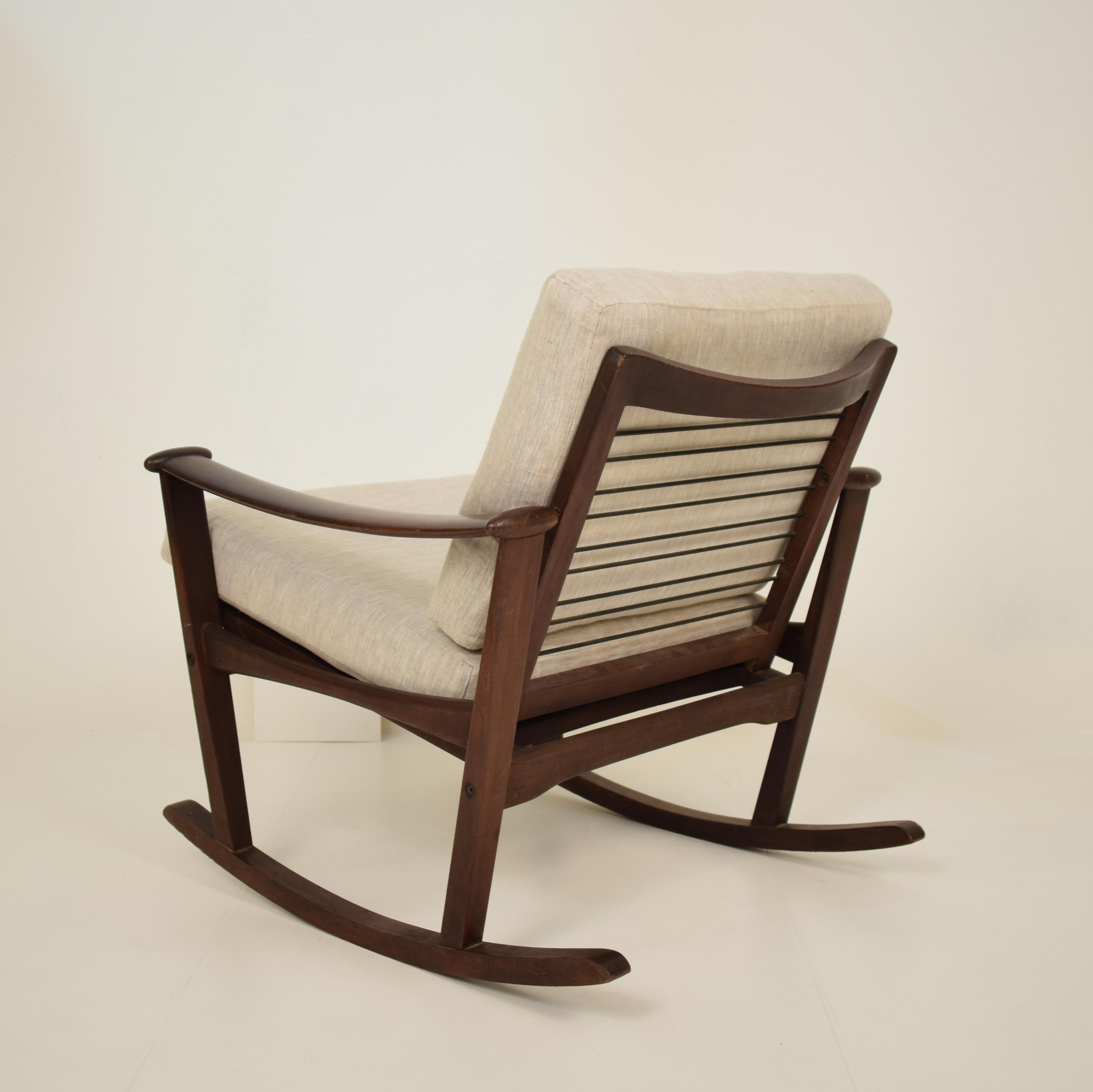 Midcentury Scandinavian Rocking Chair by Finn Juhl Spade Chair, Denmark, 1950s 3