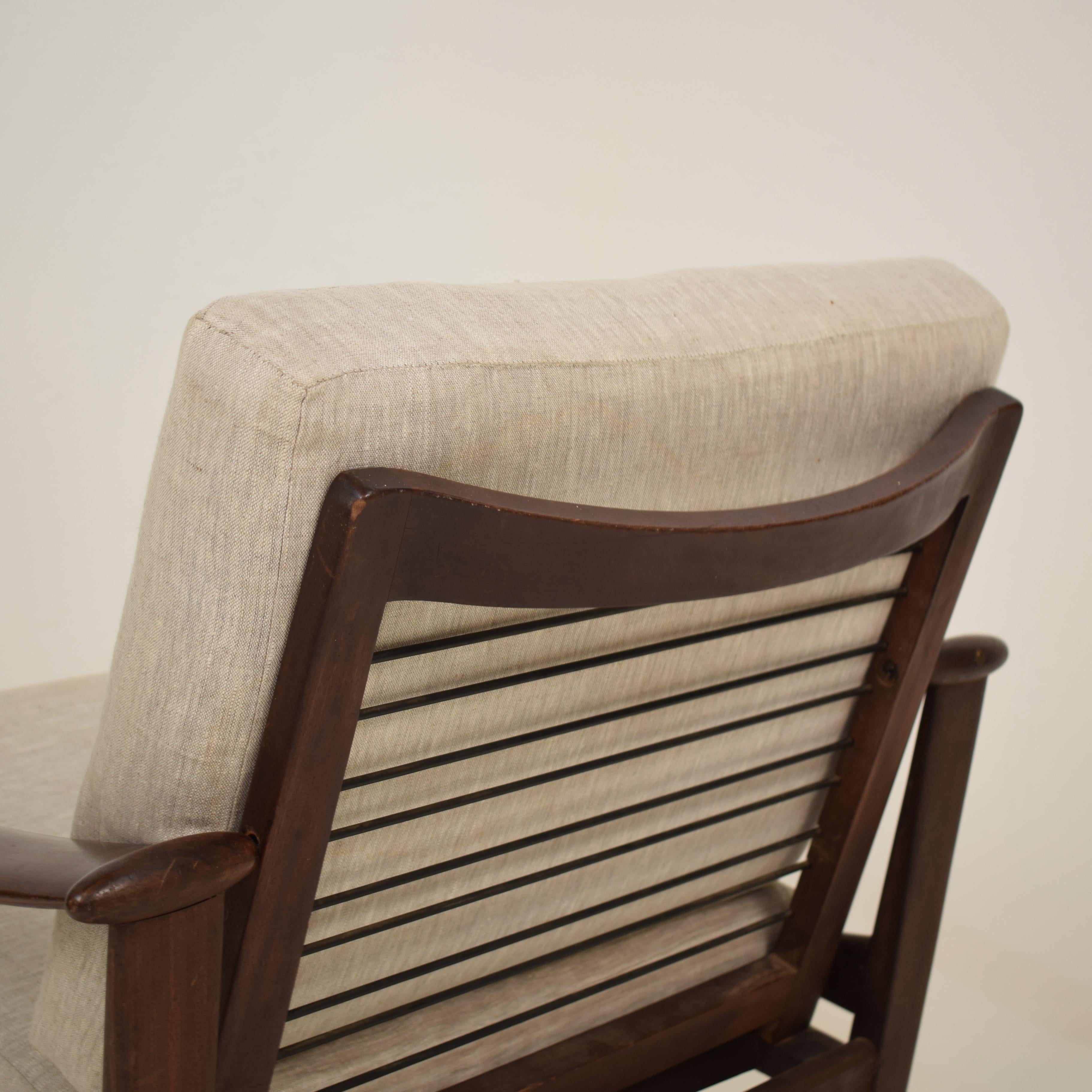 Midcentury Scandinavian Rocking Chair by Finn Juhl Spade Chair, Denmark, 1950s 4