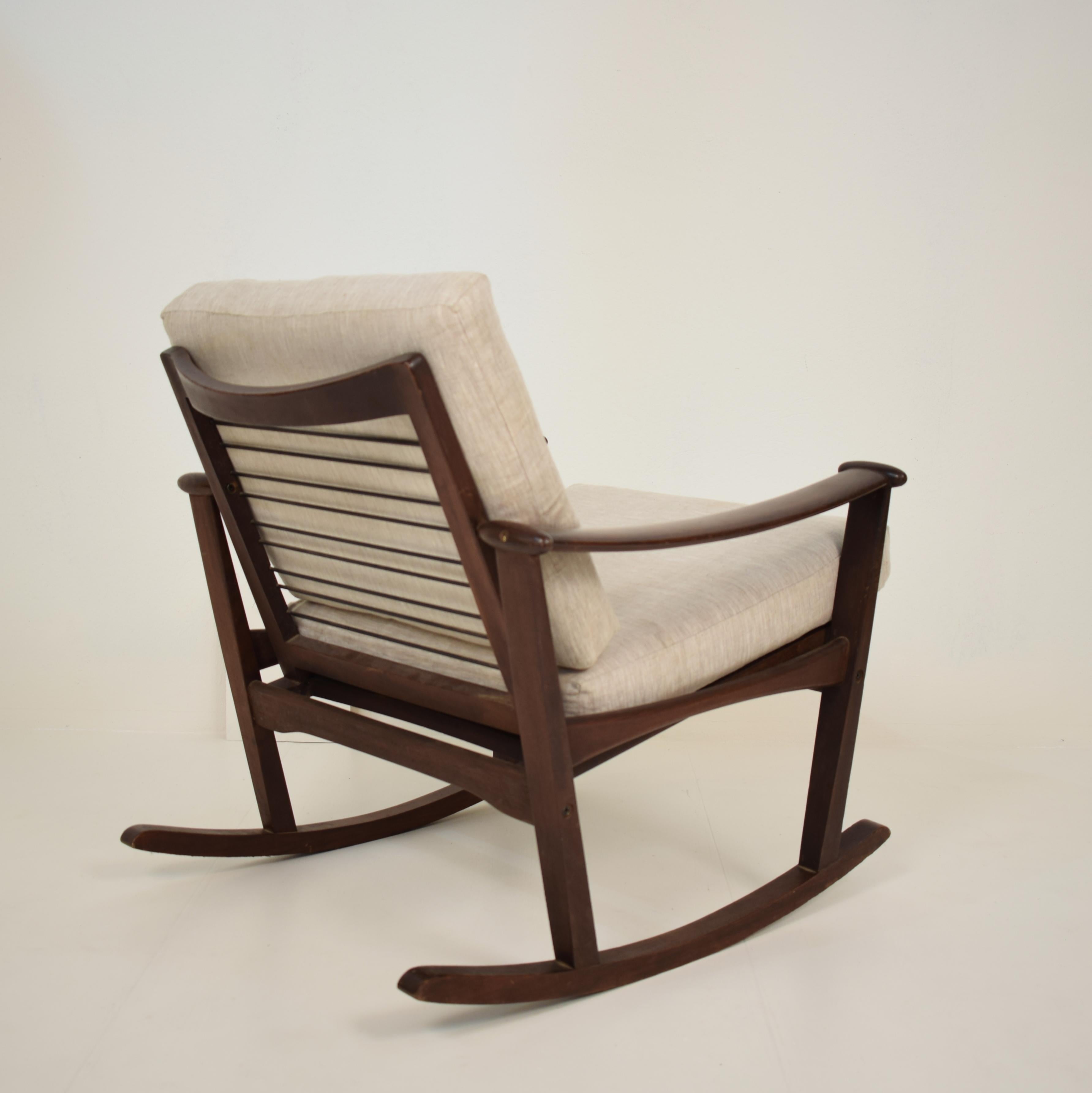 Midcentury Scandinavian Rocking Chair by Finn Juhl Spade Chair, Denmark, 1950s 6