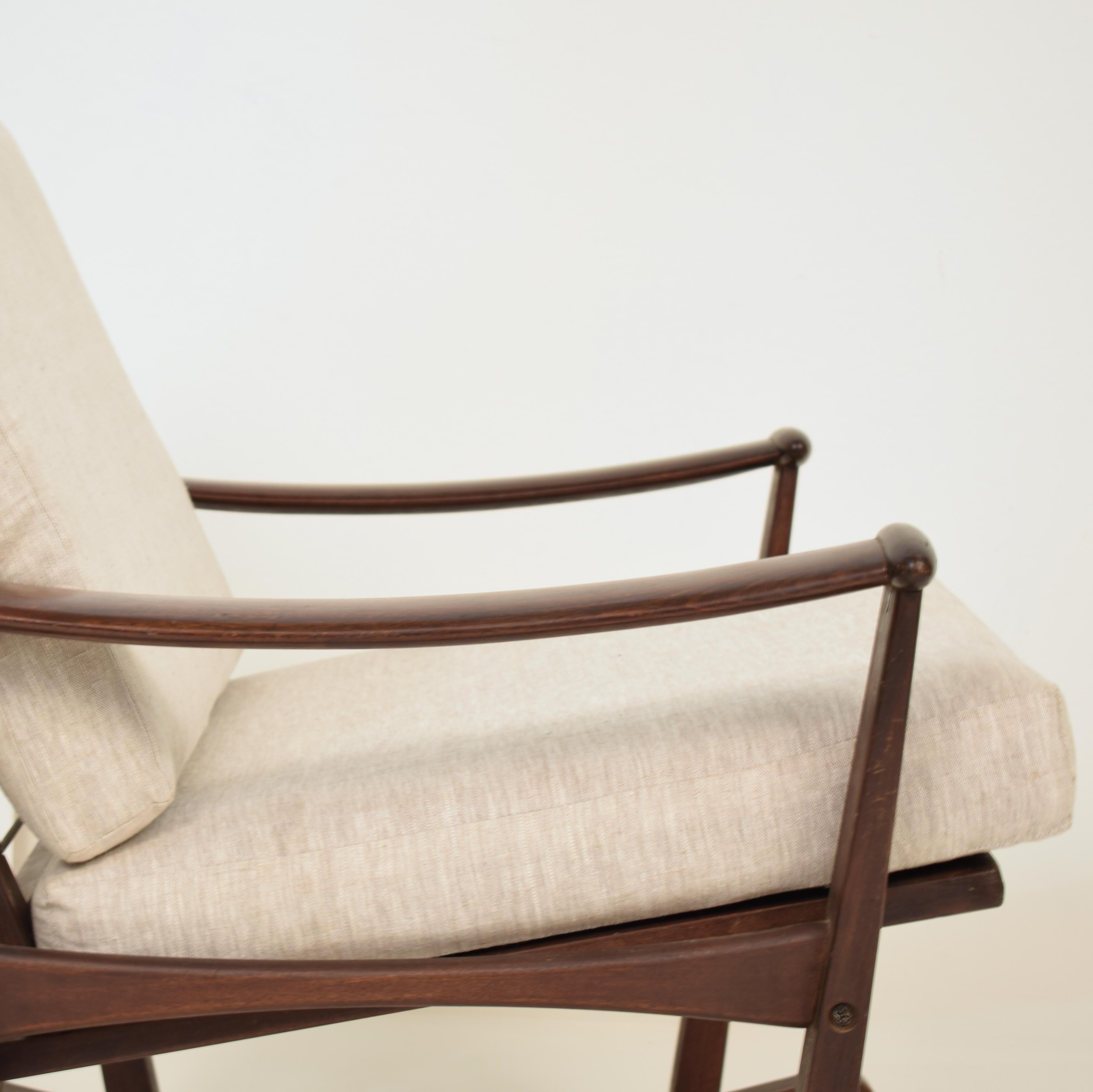 Midcentury Scandinavian Rocking Chair by Finn Juhl Spade Chair, Denmark, 1950s 8