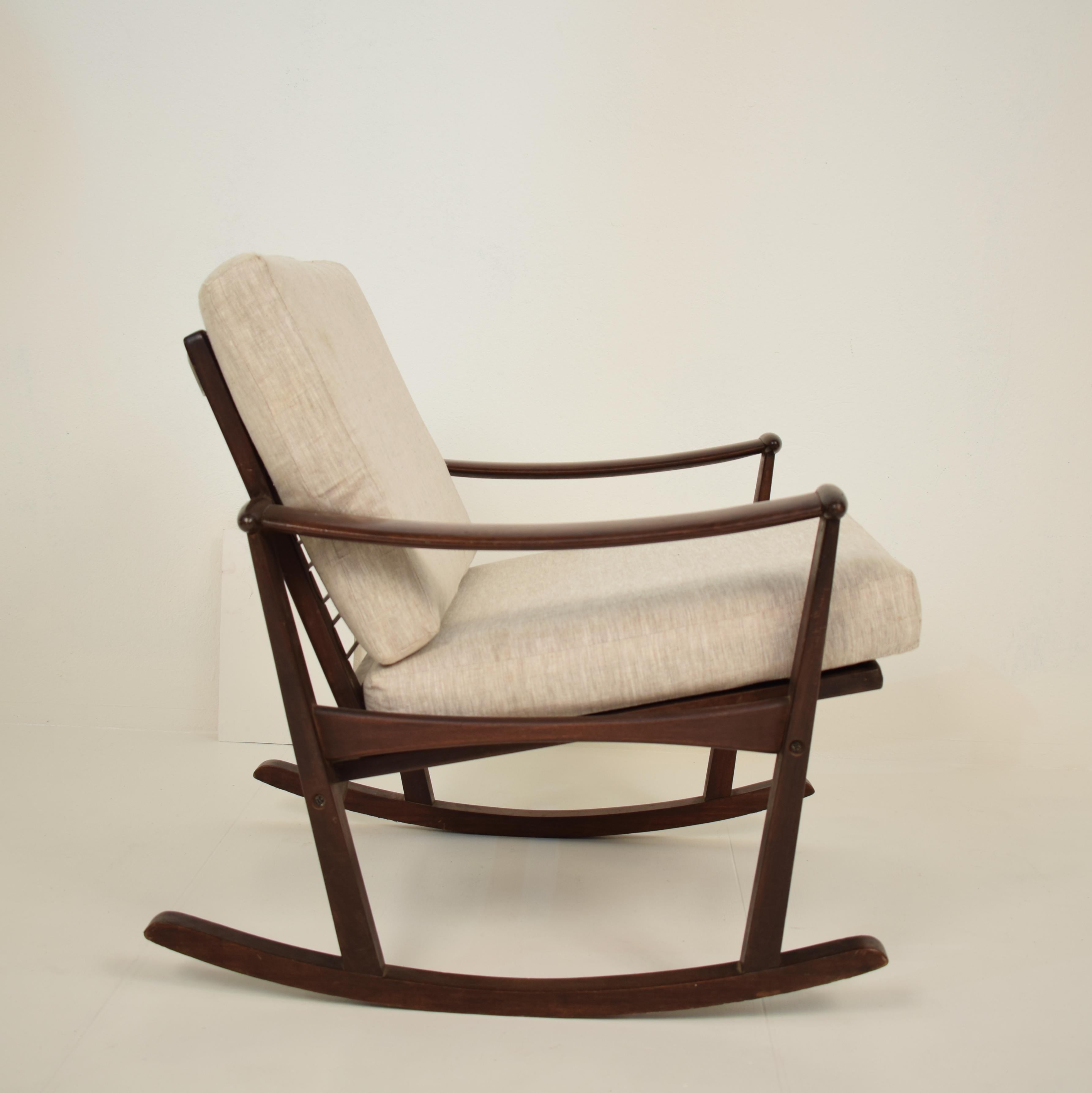 Midcentury Scandinavian Rocking Chair by Finn Juhl Spade Chair, Denmark, 1950s 9