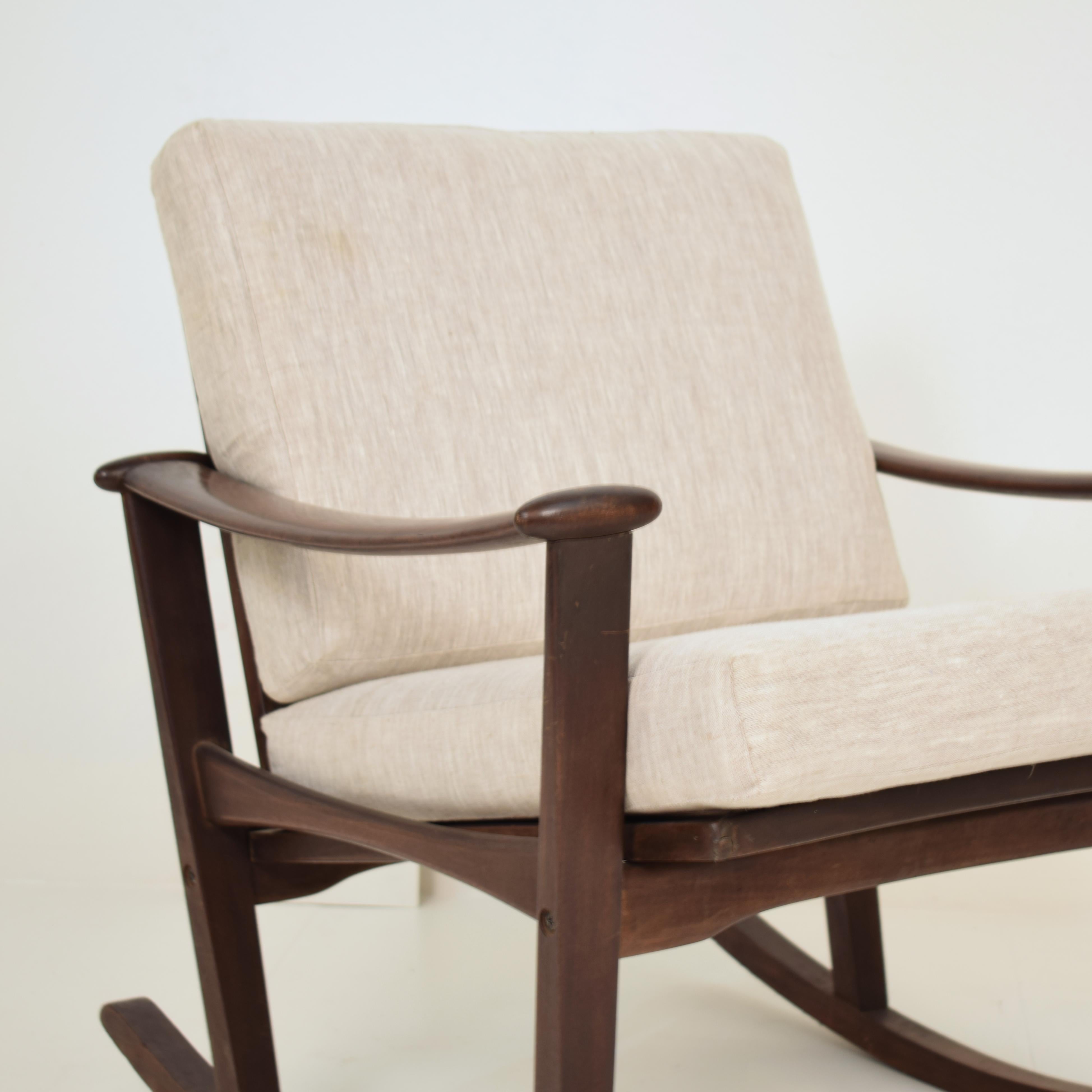 Midcentury Scandinavian Rocking Chair by Finn Juhl Spade Chair, Denmark, 1950s 10