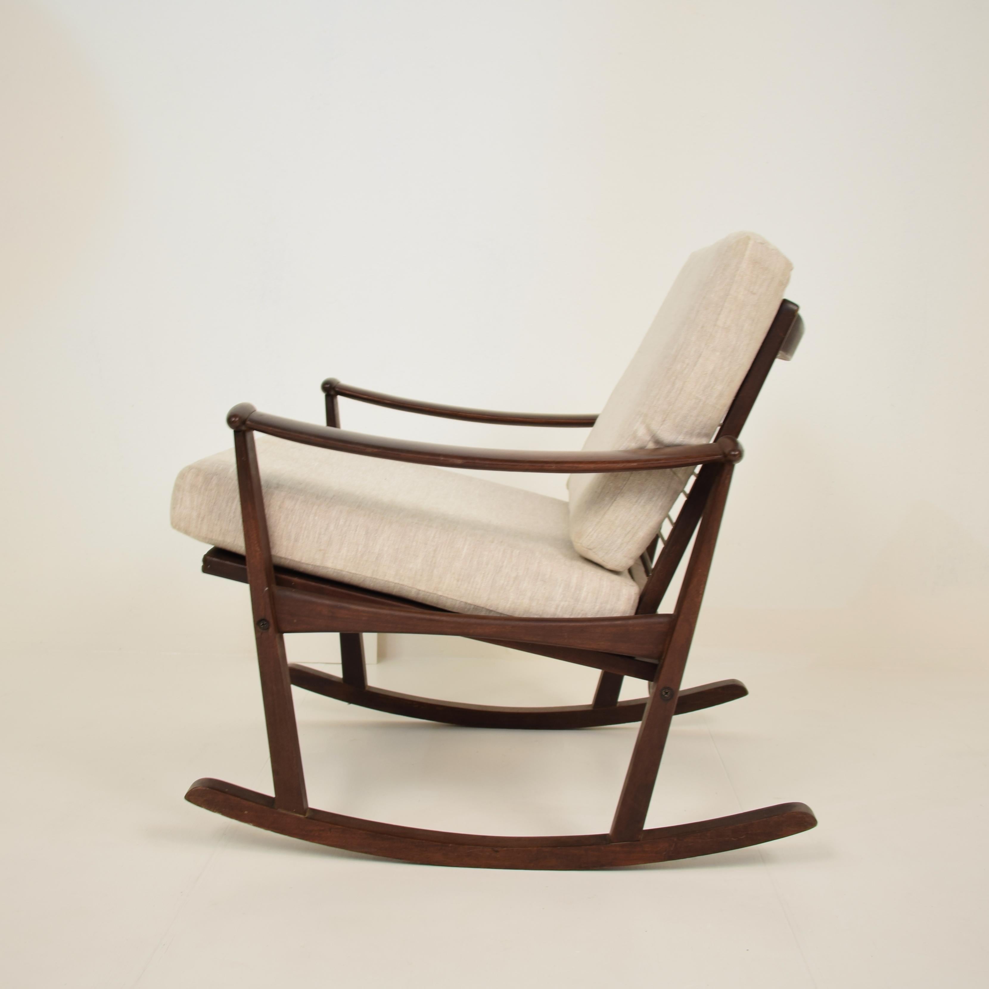 Midcentury Scandinavian Rocking Chair by Finn Juhl Spade Chair, Denmark, 1950s 1