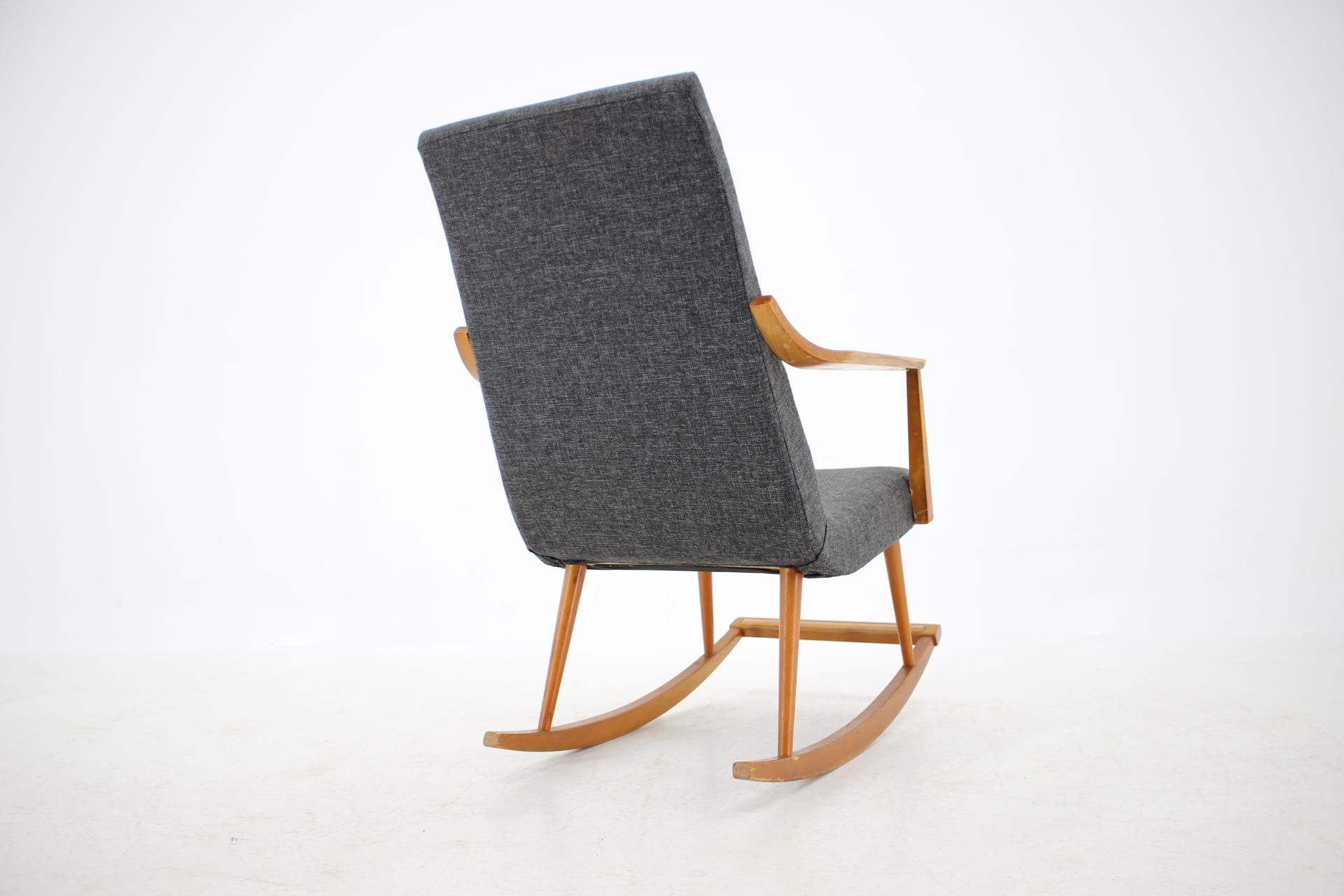 Fabric Midcentury Scandinavian Rocking Chair, Denmark, 1970s