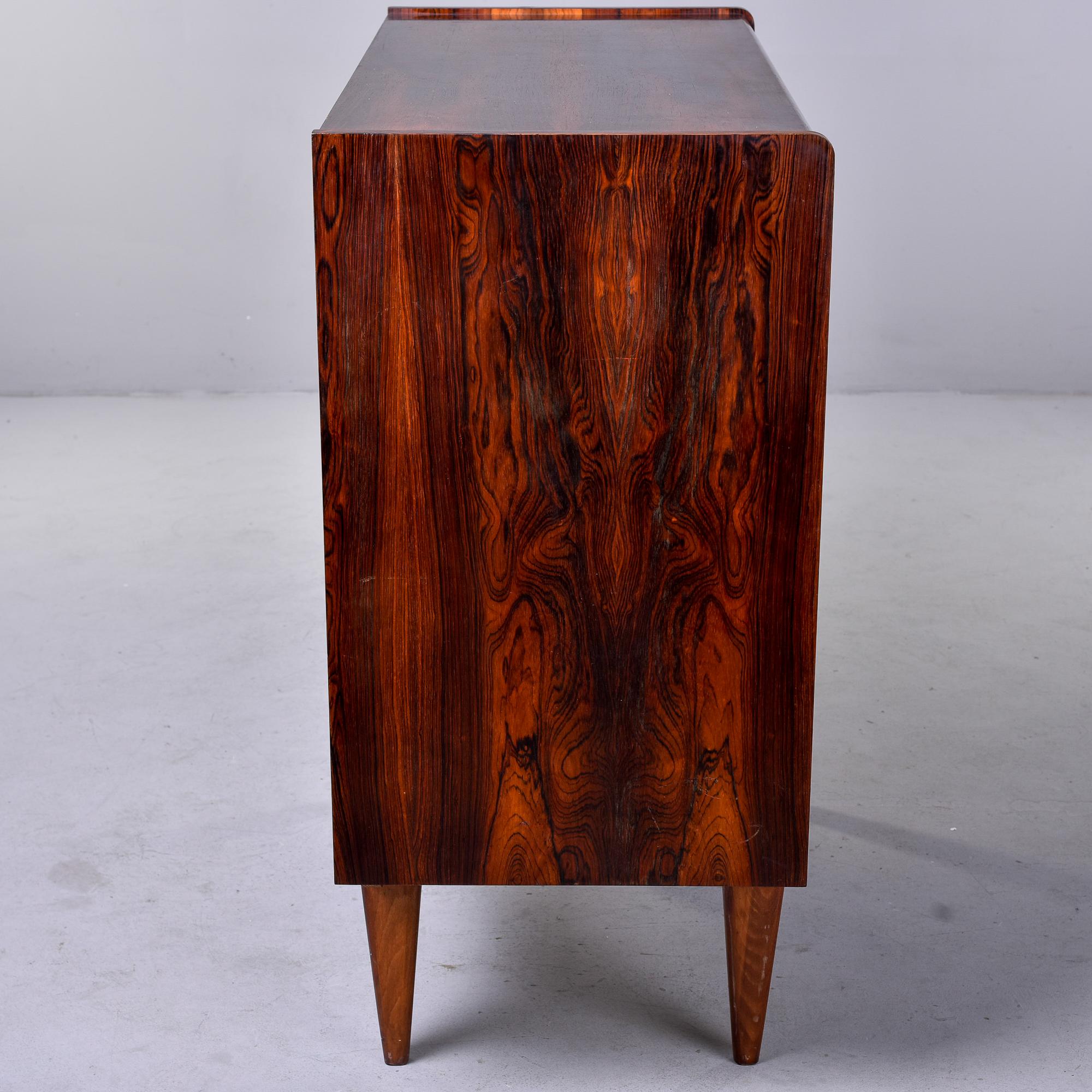 Mid Century Scandinavian Rosewood Bar Cabinet with Sliding Glass Doors For Sale 5