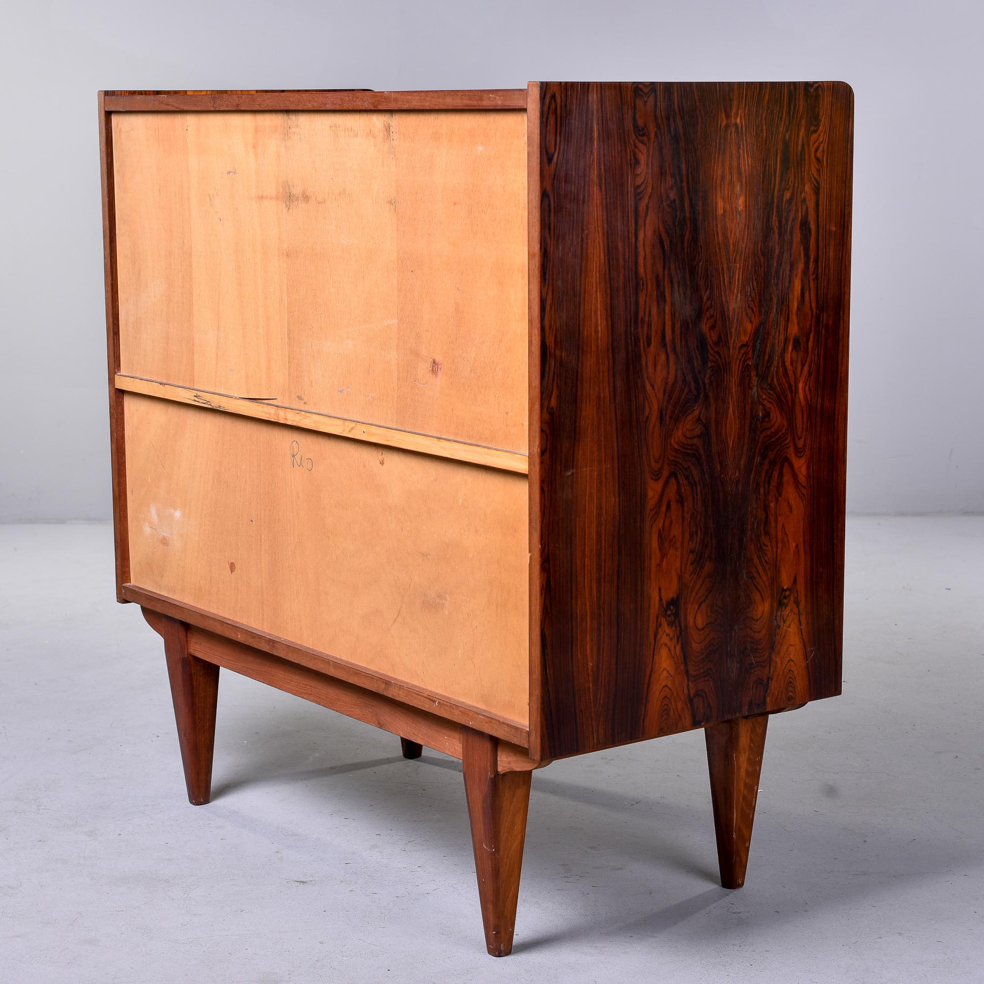 Mid Century Scandinavian Rosewood Bar Cabinet with Sliding Glass Doors For Sale 6