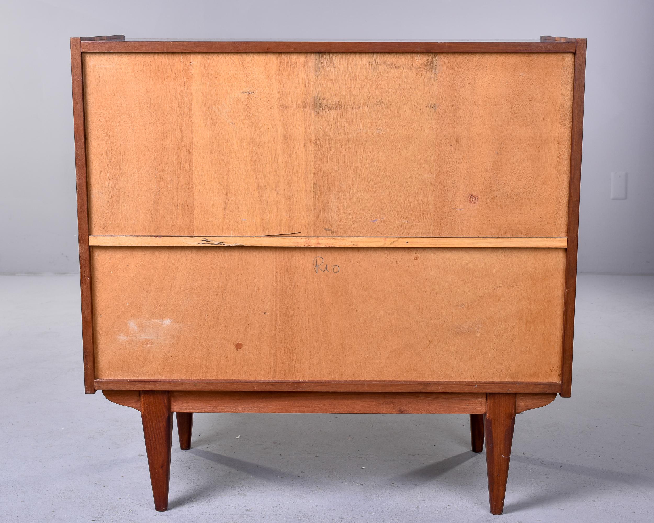 Mid Century Scandinavian Rosewood Bar Cabinet with Sliding Glass Doors For Sale 7