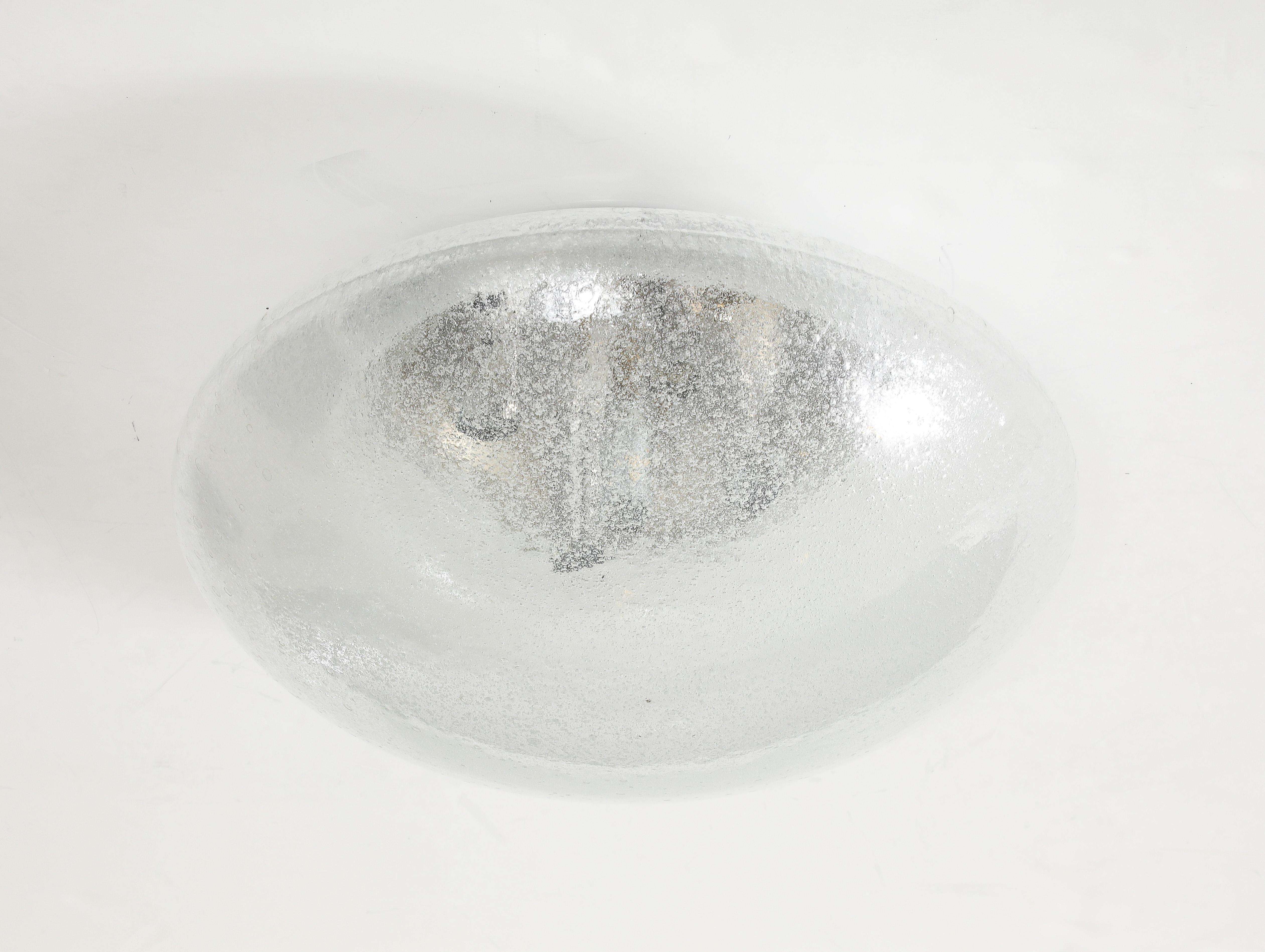 Flushmount de cristal escandinavo de mediados de siglo Alemán en venta