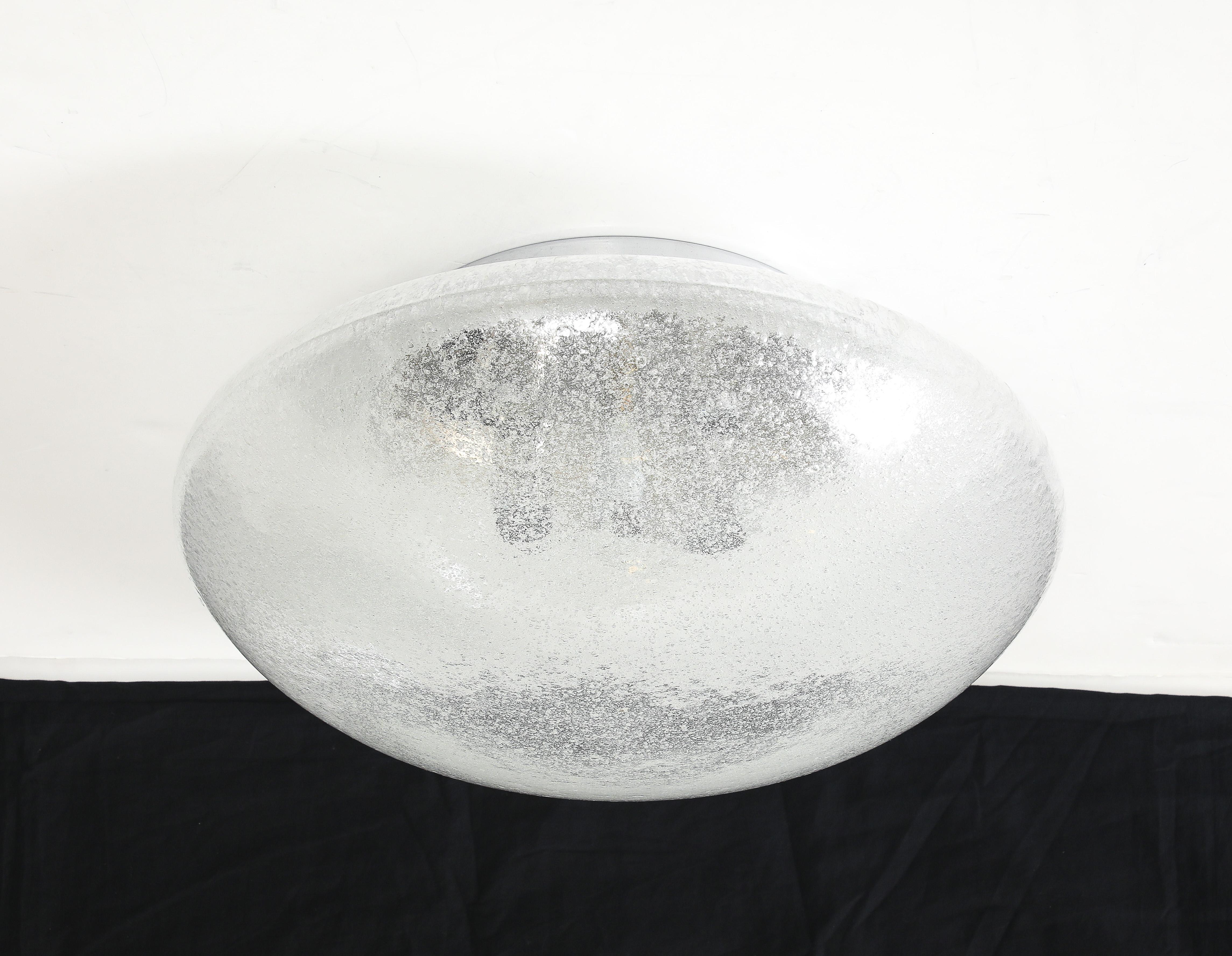 Flushmount de cristal escandinavo de mediados de siglo siglo XX en venta