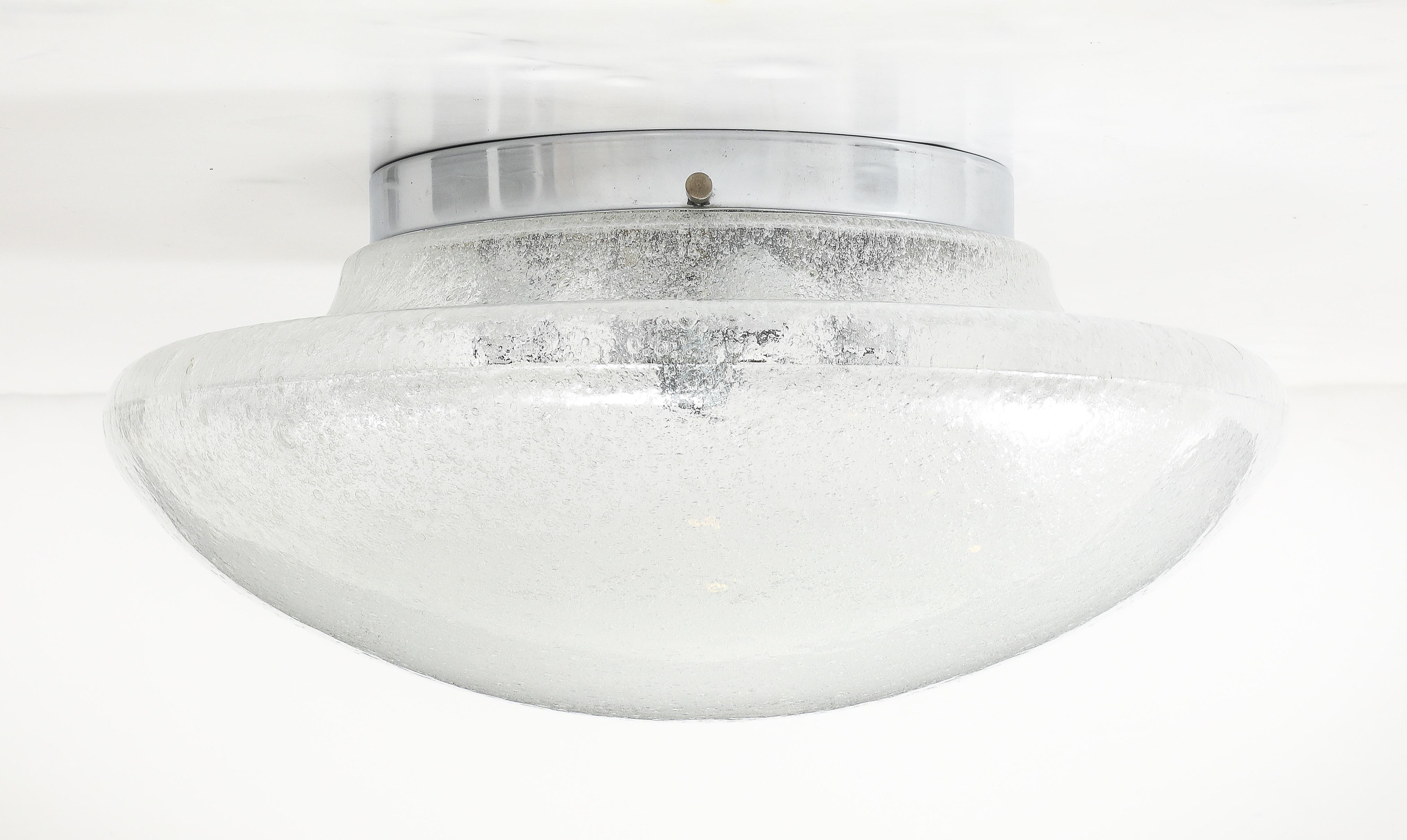Flushmount de cristal escandinavo de mediados de siglo Metal en venta