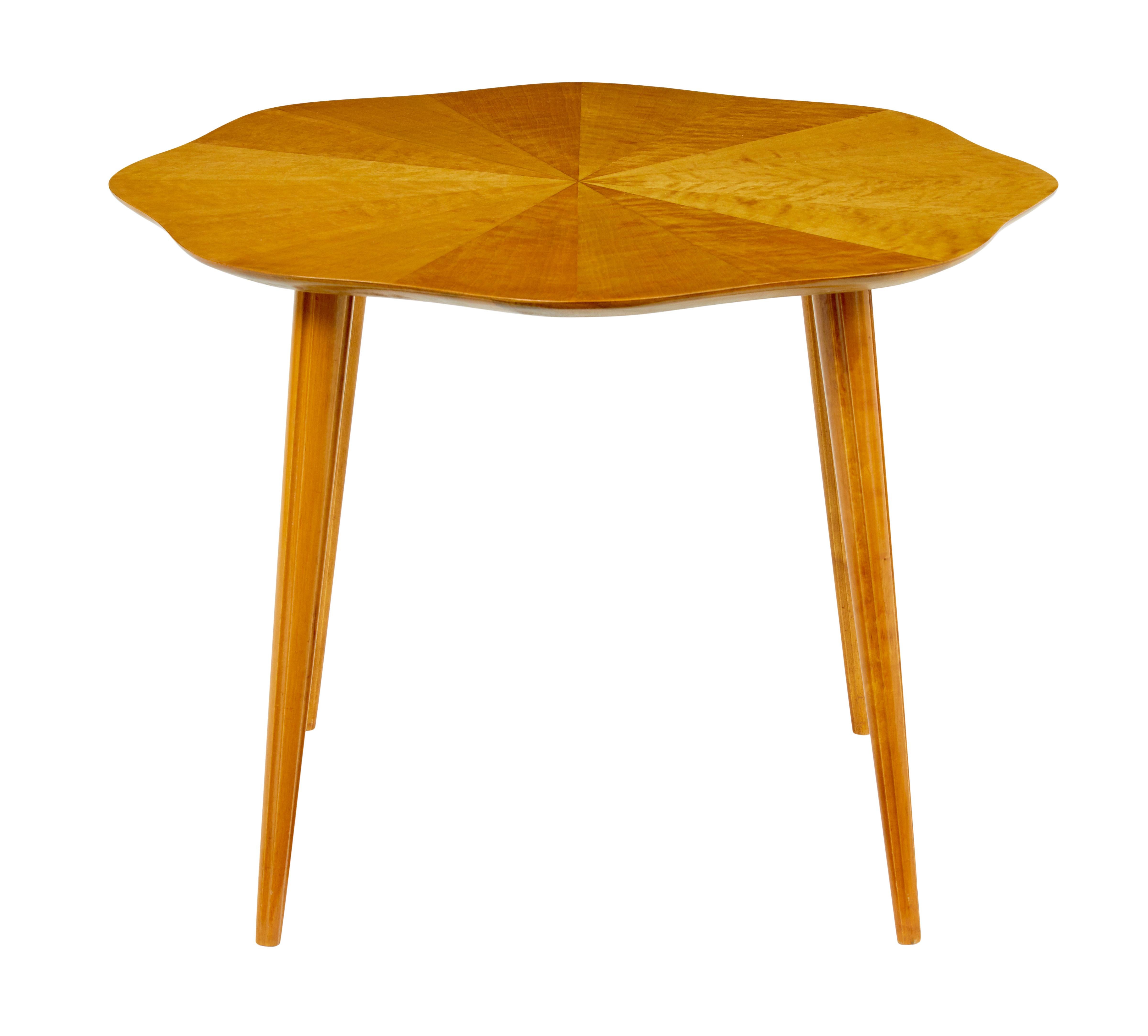 Skandinavischer Couchtisch aus segmentierter Birke aus der Mitte des Jahrhunderts im Zustand „Gut“ im Angebot in Debenham, Suffolk