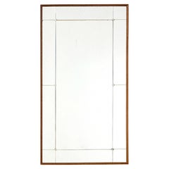 Mid century Scandinavian segmented oak frame mirror
