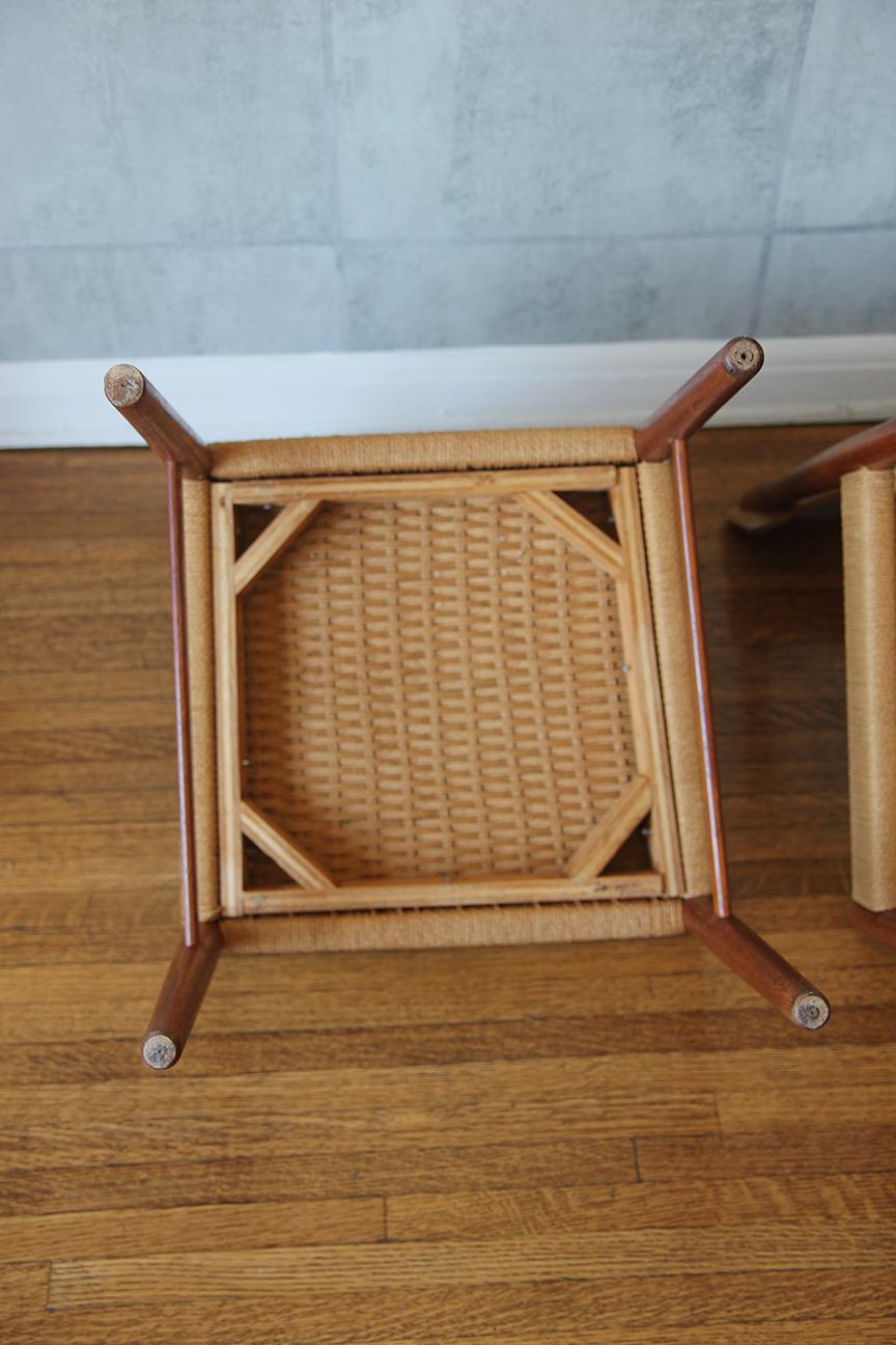 Set di 4 sedie da pranzo scandinave del metà del secolo scorso di Niels O Moller con sedute in corda in vendita 5
