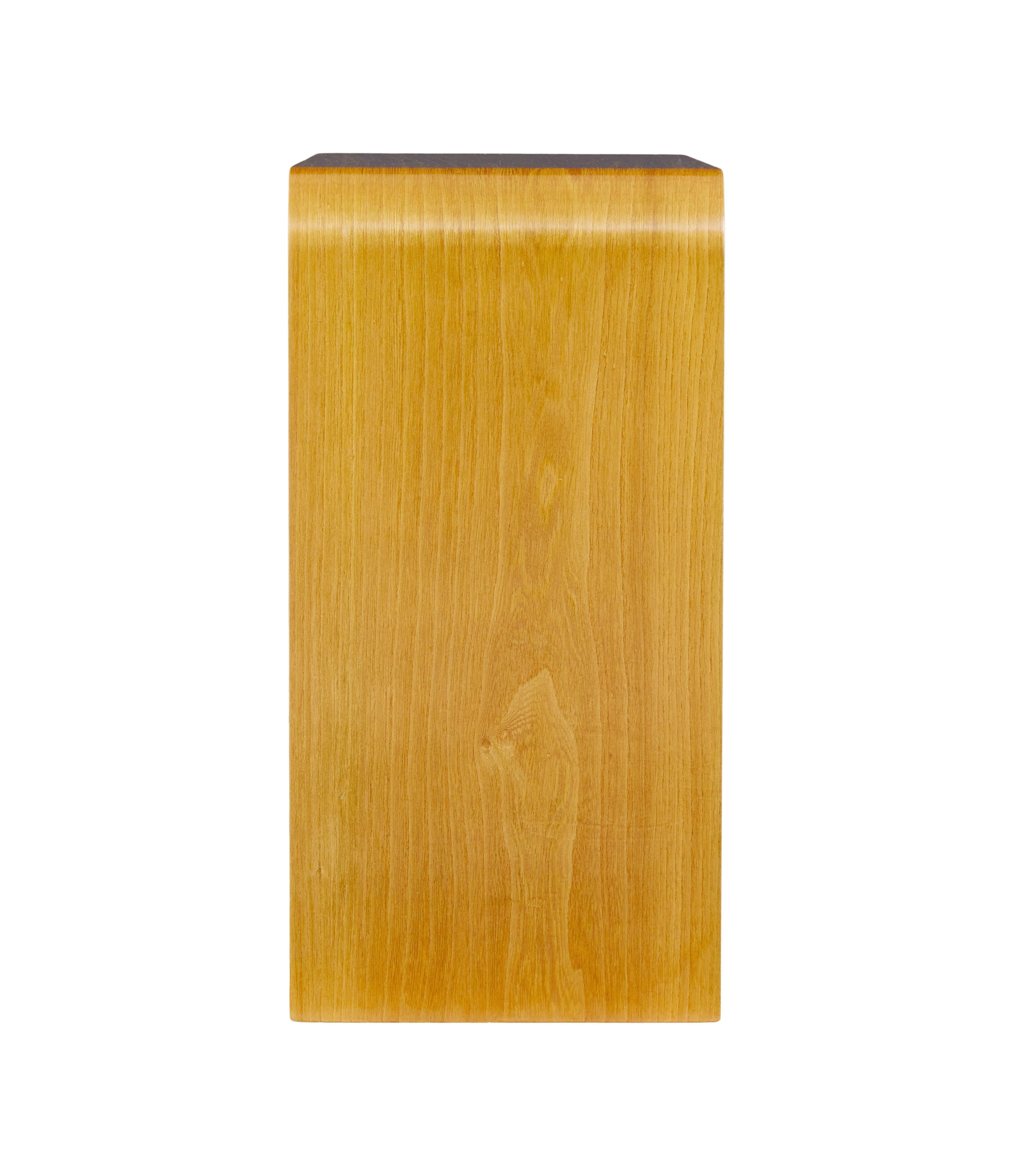 Birch Mid century Scandinavian shaped birch bedside table For Sale