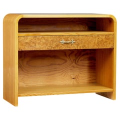 Mid century Scandinavian shaped birch bedside table