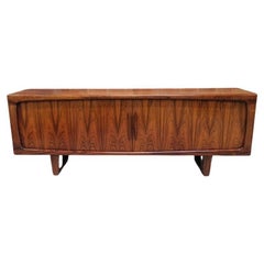Mid century Scandinavian sideboard with revolving doors and sled legs