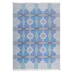 Mid-Century Scandinavian Slate Gray Flatweave Carpet - By Judith Johansson