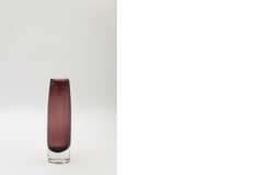 Vintage Mid-Century Modern Scandinavian Sommerso Plum Art Glass Vase, 1950s