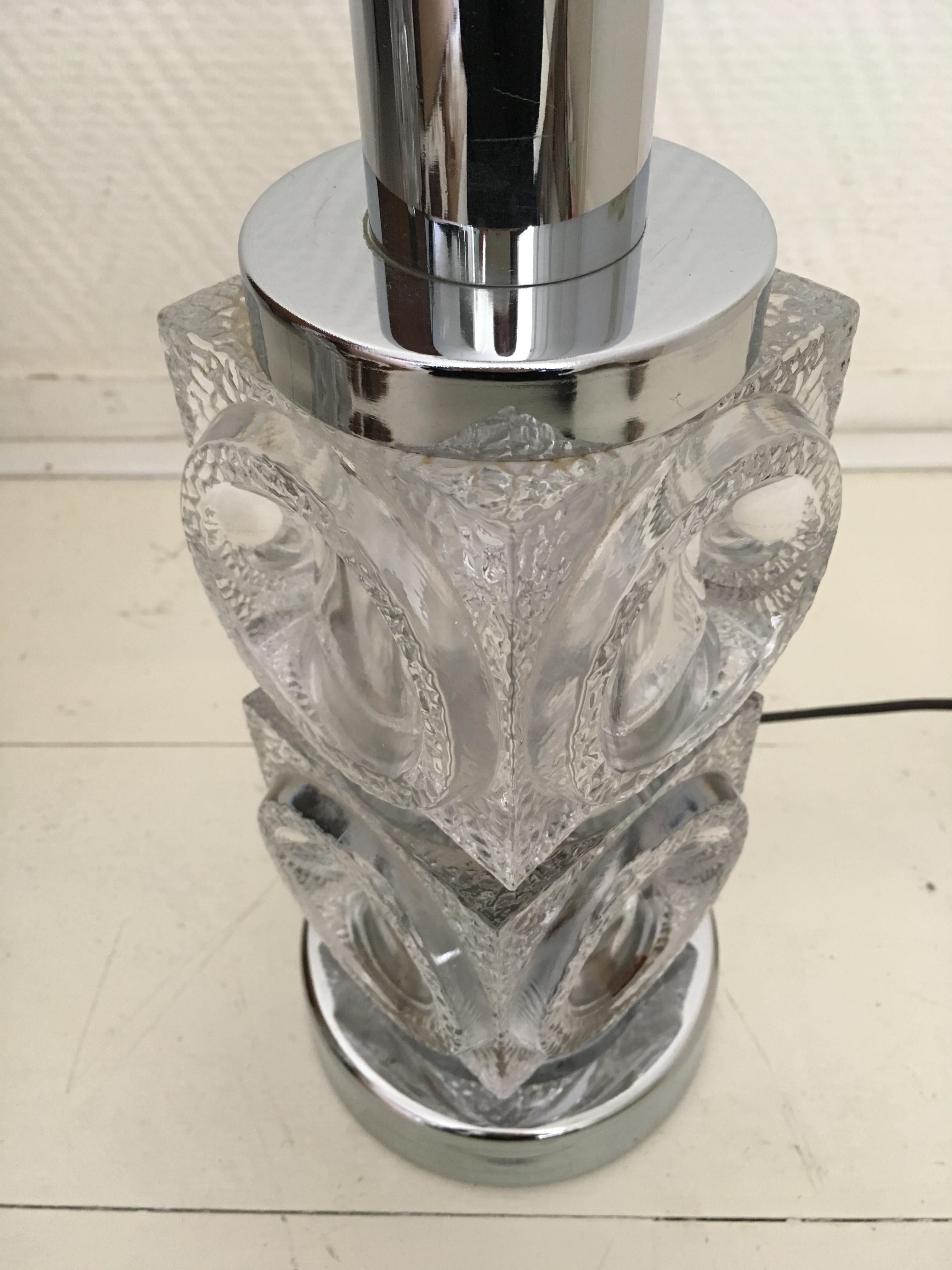 20th Century Peil & Putzler Stacked Glass Ice Cubes Lamp Foot  For Sale